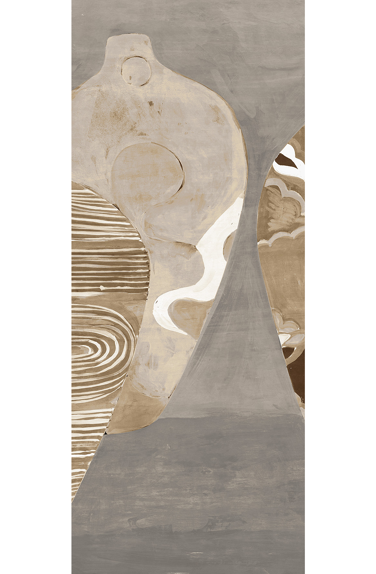 Papier peint panoramique Vase Hiva gris - B H260 - Terra de Masureel | Réf. MAS-DG4HIV1032-260