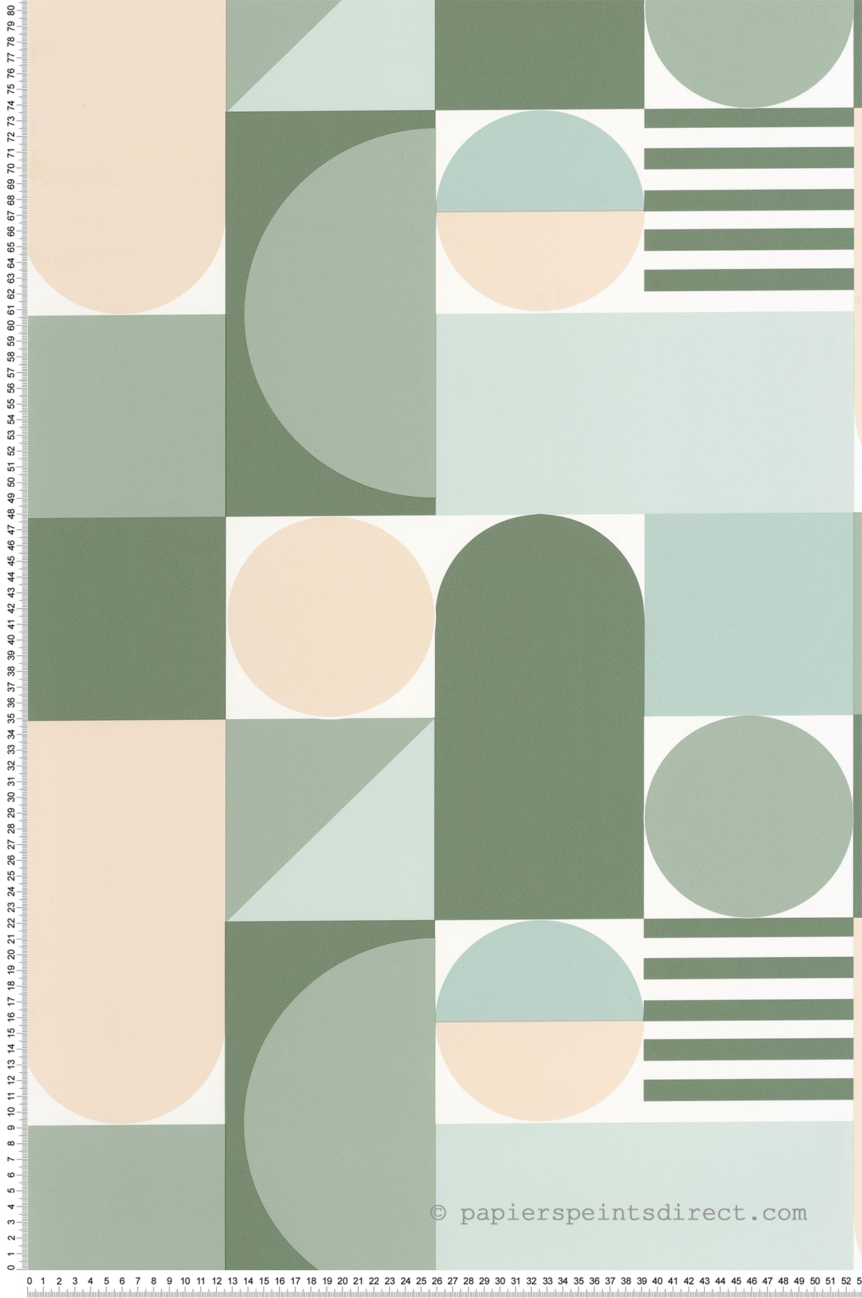 Papier peint Géométrique Limit vert herbier - Outlines de Casélio | Réf. OTLS105050787