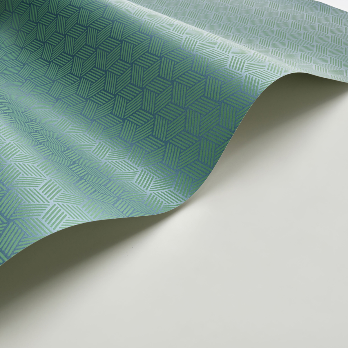 Papier peint Cube 3D Connexions Métallisé vert canopée - Alchimie de Casadéco AMB4| Réf. ALMI89947642