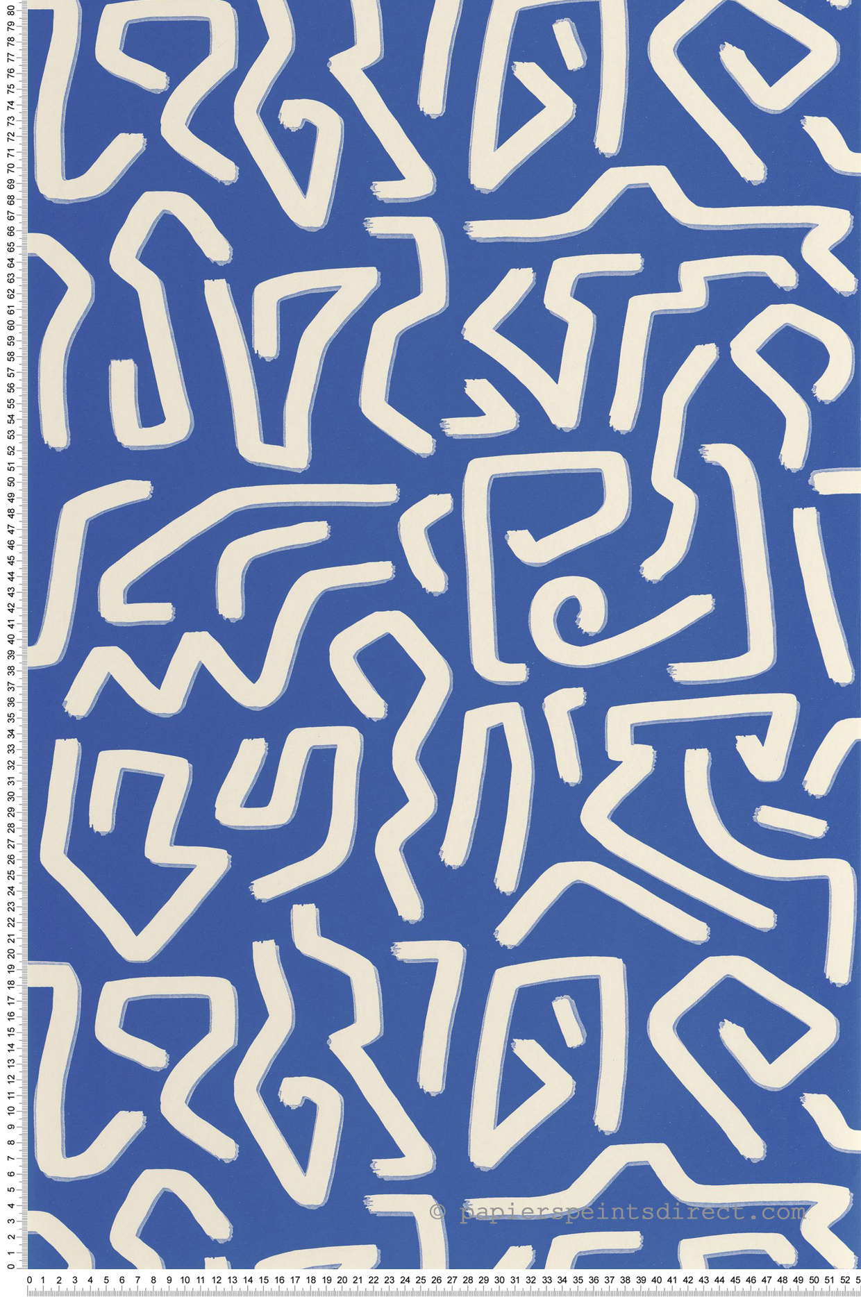 Papier peint Tracés Abstraits Symbol bleu lin - Milano Sixties de Casadéco | Réf. MISI89356606