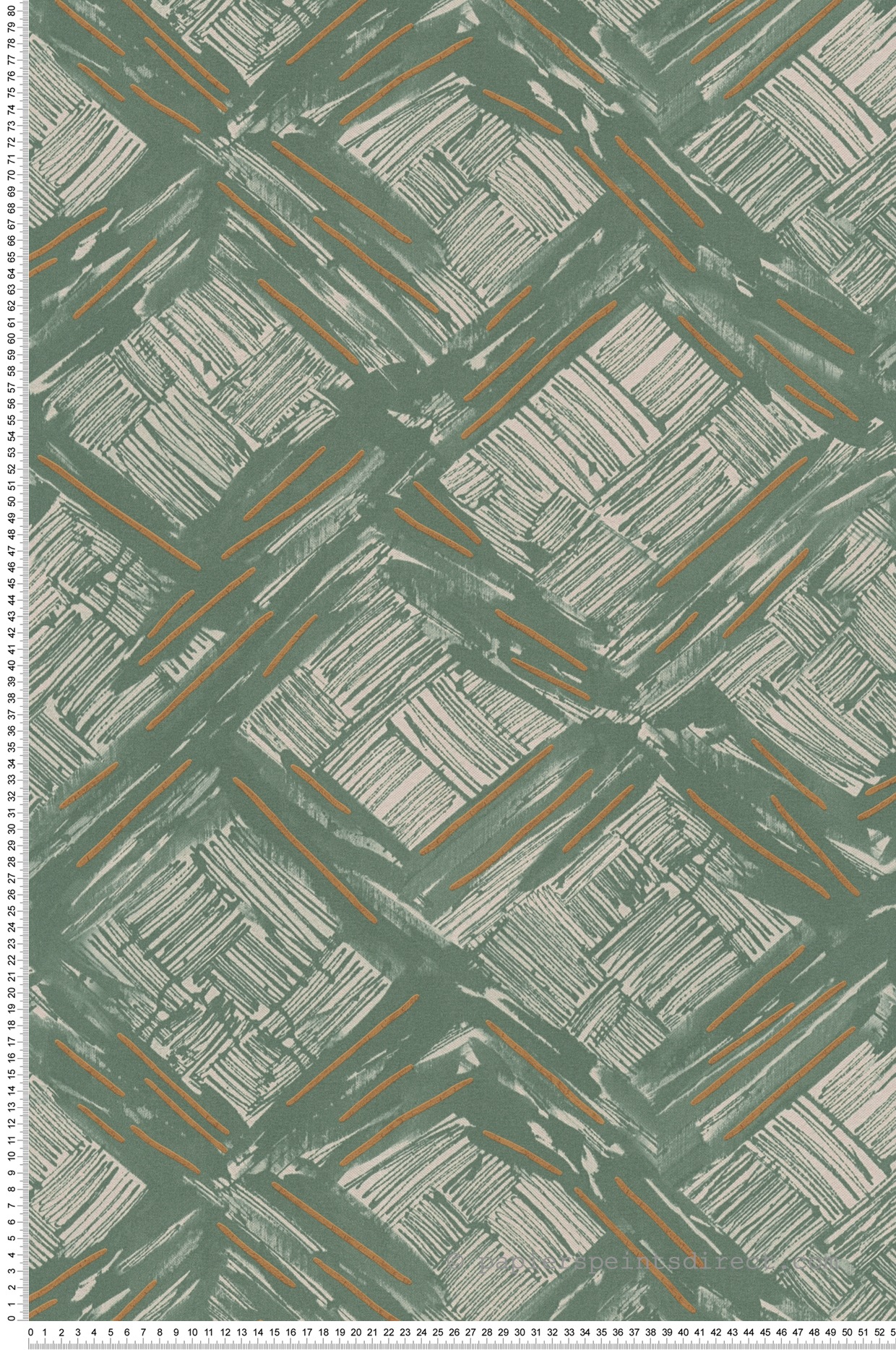 Papier peint Croquis Tissage Boho vert - Abaca de Lutèce | Réf. LTC-51232604