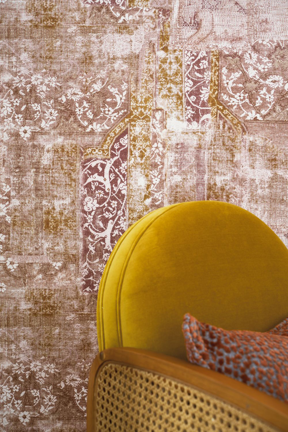 Papier peint vintage Galeecha terracotta - Ceylan de Casamance | Réf. CAS-74533478