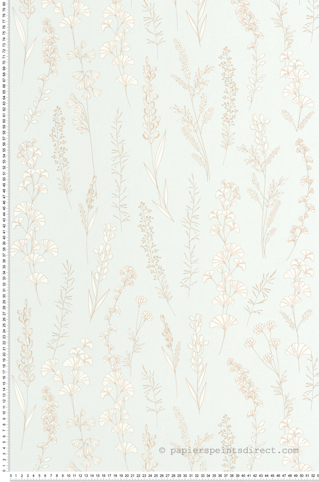 Papier peint Carnet Botanique bleu beige nacré - Le Beau Jardin de Casadéco | Réf. BJAR202596314