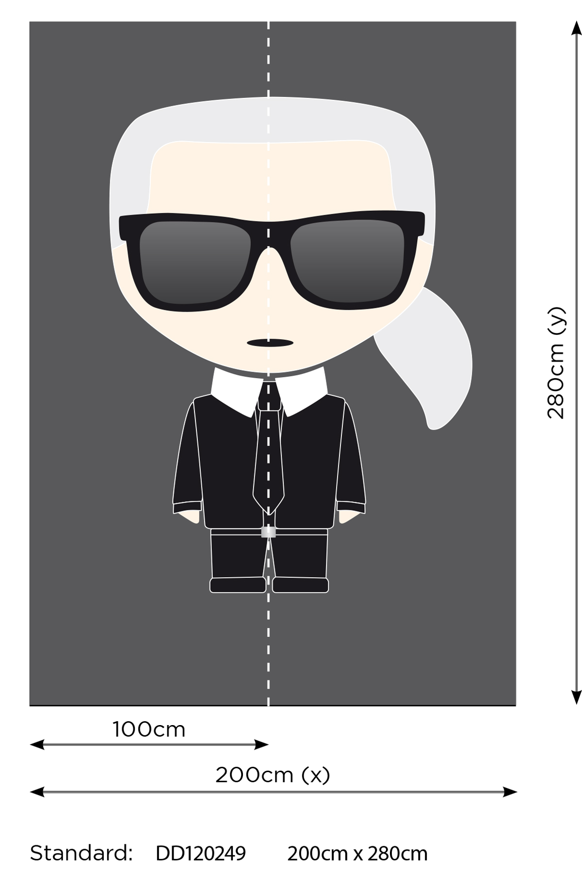 Papier peint panoramique Karl gris - Karl Lagerfeld de Montecolino | Réf. MC-DD120249