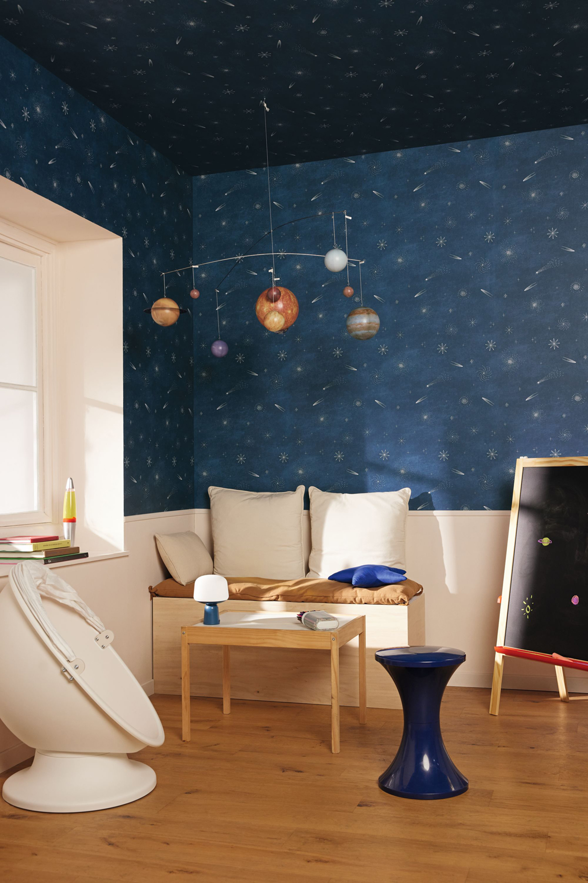 Papier peint Ciel Étoilé bleu nuit phosphoresecent - Les Minis Mondes de Casélio | Réf. MNM105696069