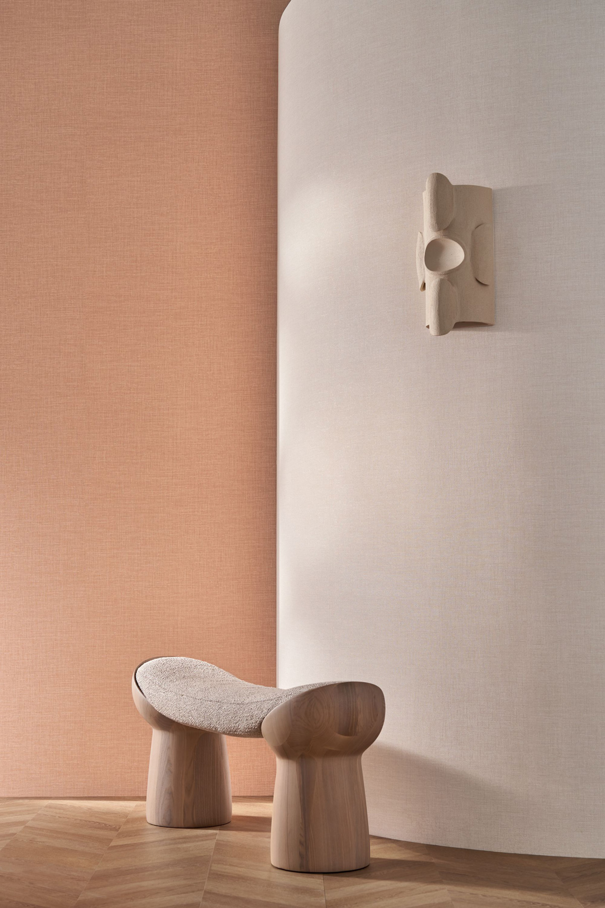 Papier peint Lin Shinok peau de pêche - Le Lin 3 de Casamance | Réf. CAS-F73819670