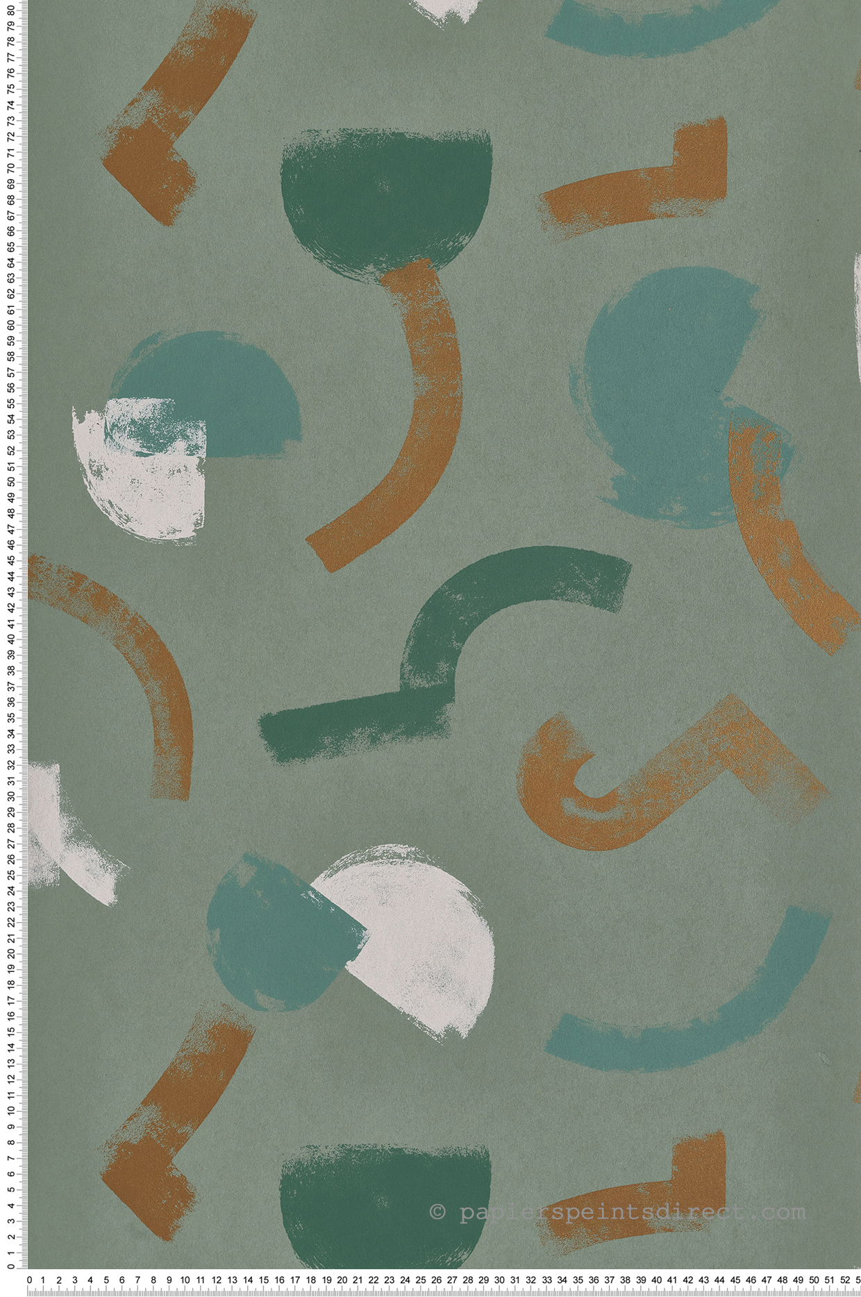 Papier peint Graphique Peinture vert et doré - Gallery de Casadéco | Réf. GLRY86137423