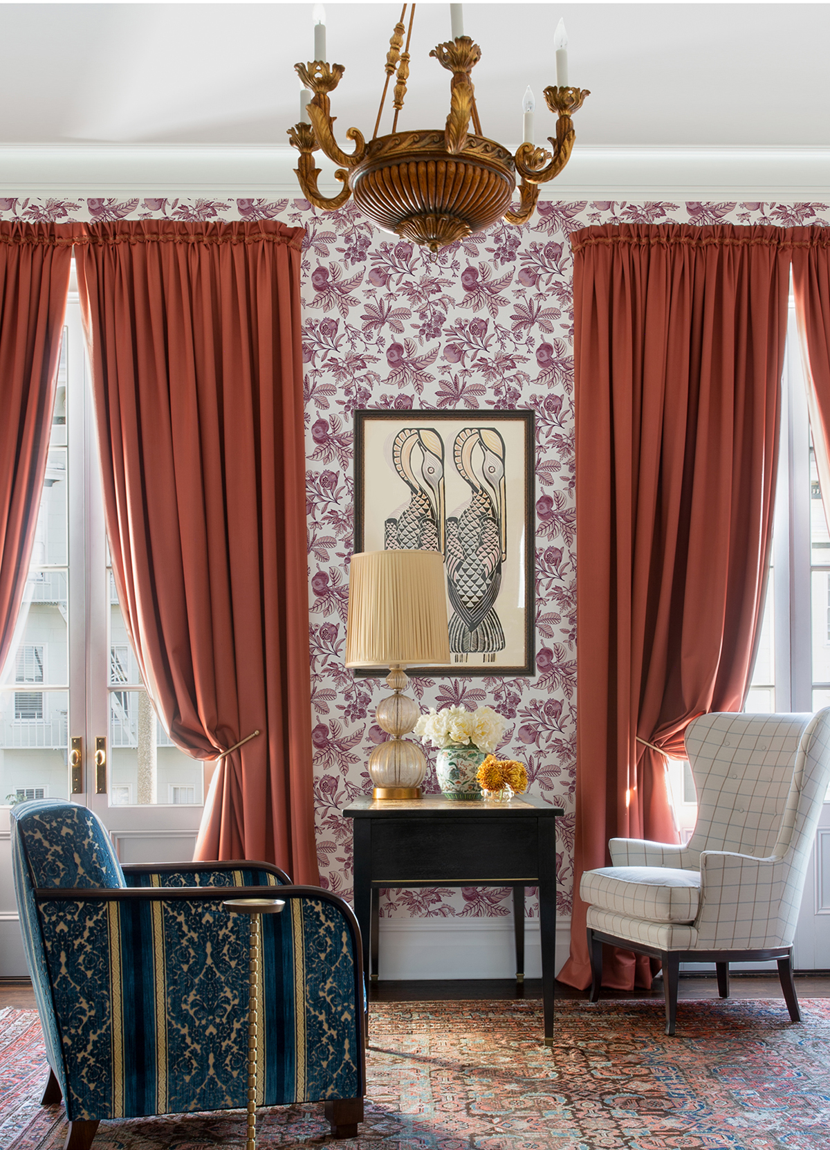 Papier peint Pomme Grenade Cecilia prune - Delicatesse de Lutèce | Réf. LTC-FD26815