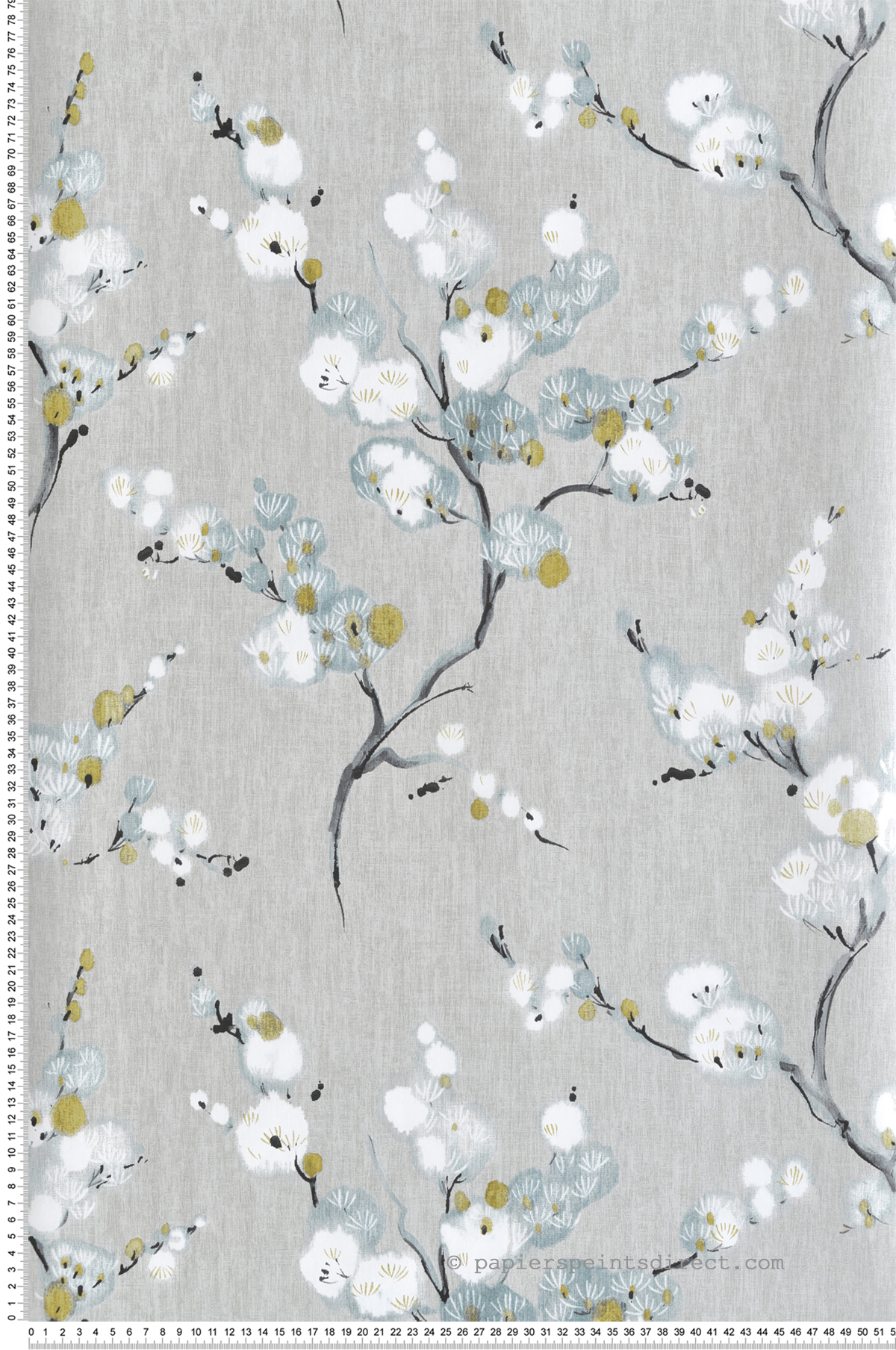 Papier peint adhésif Fleur Coton gris - Les Adhésifs de Lutèce | Réf. LTC-NU2679