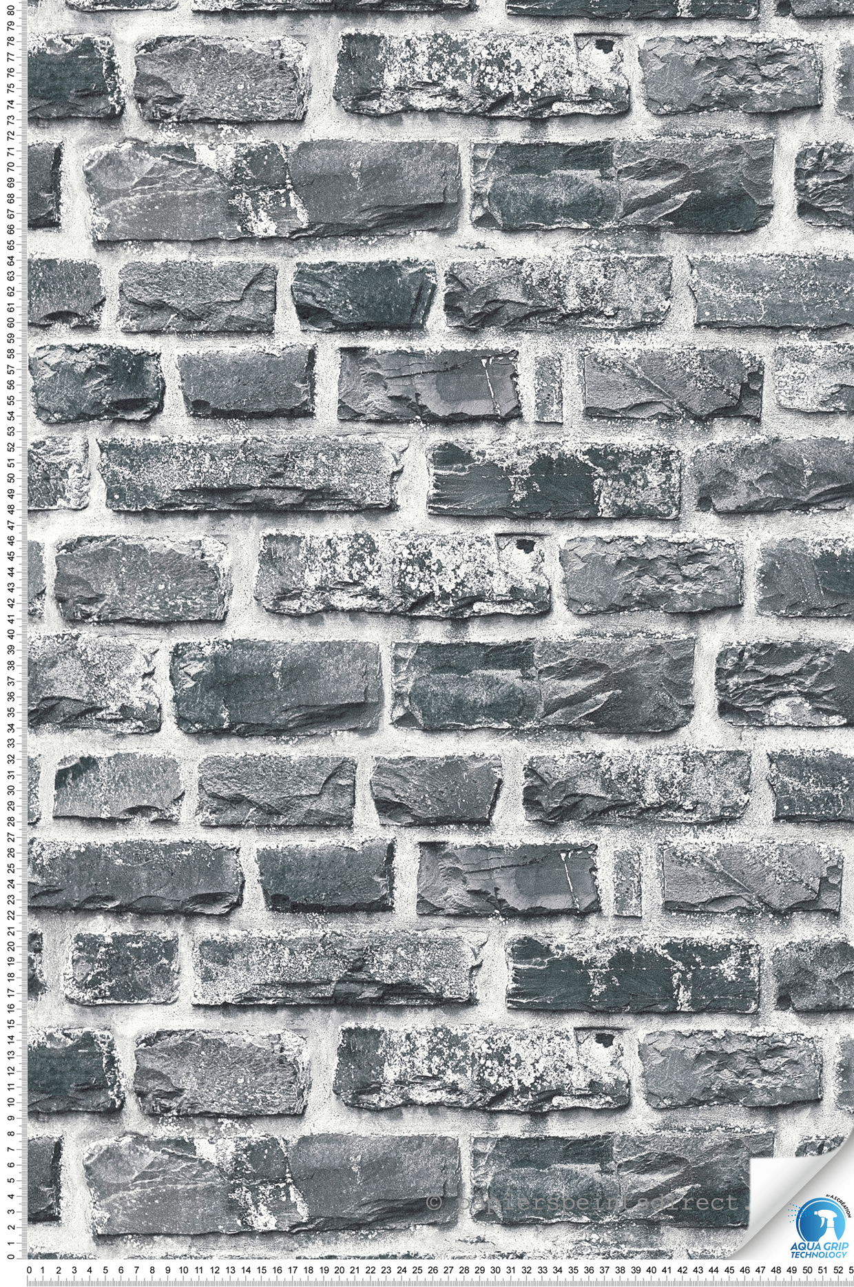 Papier peint préencollé Pierre Briquettes anthracite - Designdrop d'A.S. Création | Réf. AS-784571