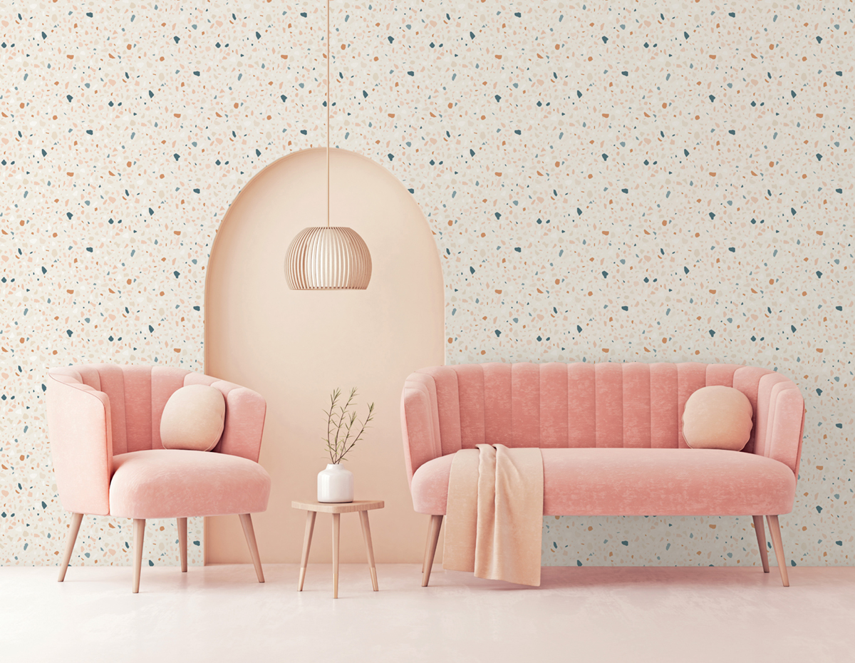 Papier peint Terrazzo rosé - Reality 4 de Lutèce | Réf. LTC-51221105