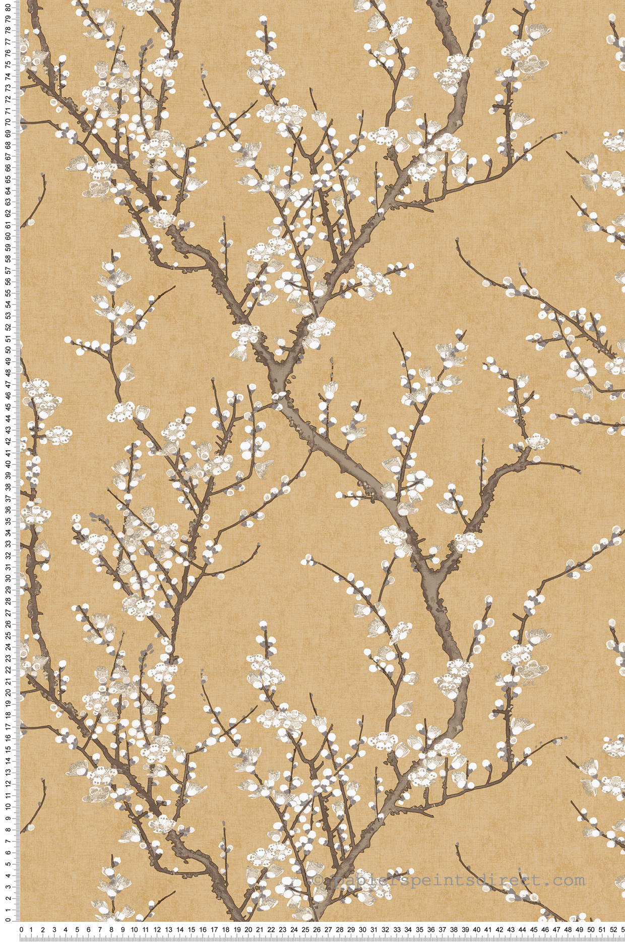 Papier peint Sakura Fleuri ocre - Romance de Lutèce | Réf. LTC-19032