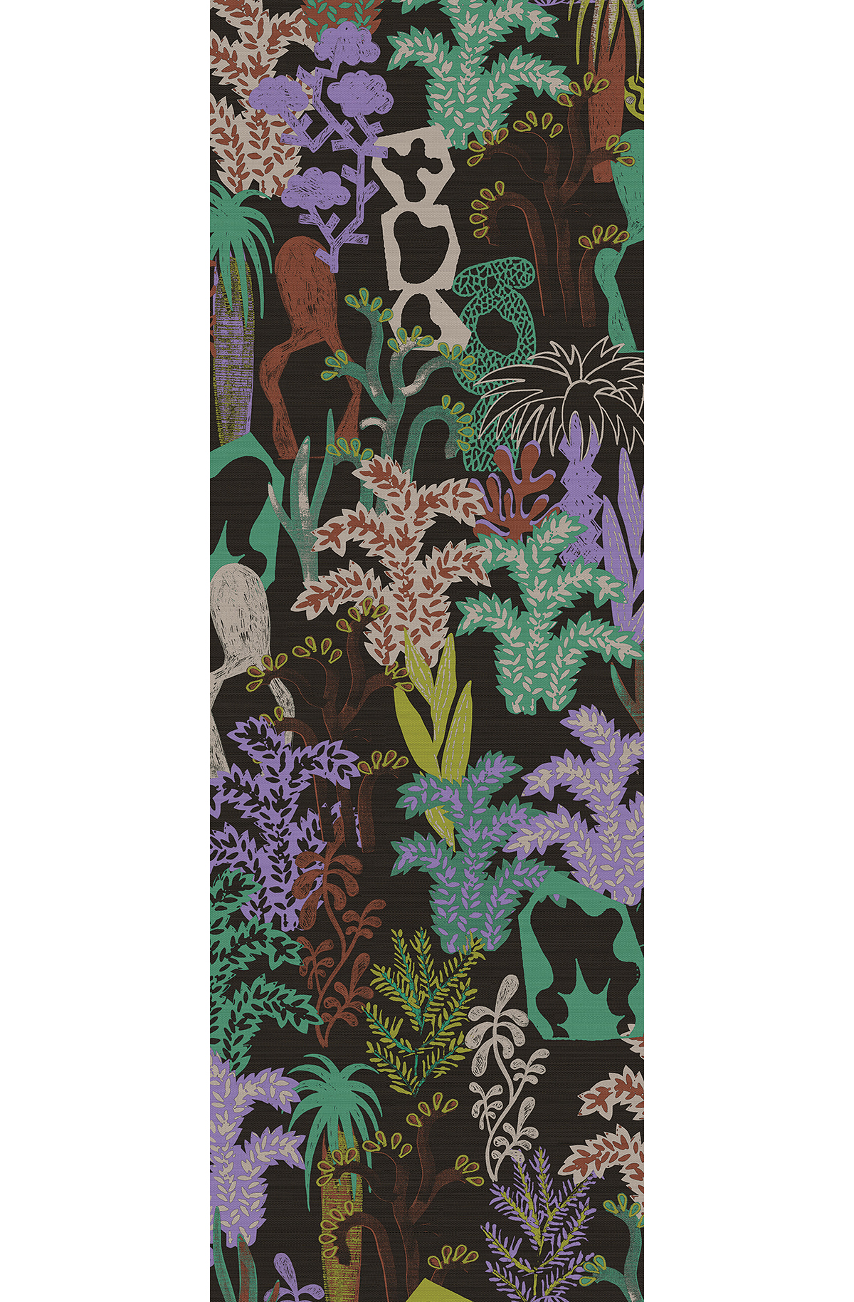 Papier peint panoramique Jungle Ethnique Baya parme - A H260 - Joy de Masureel | Réf. MAS-DGJOY3021-260