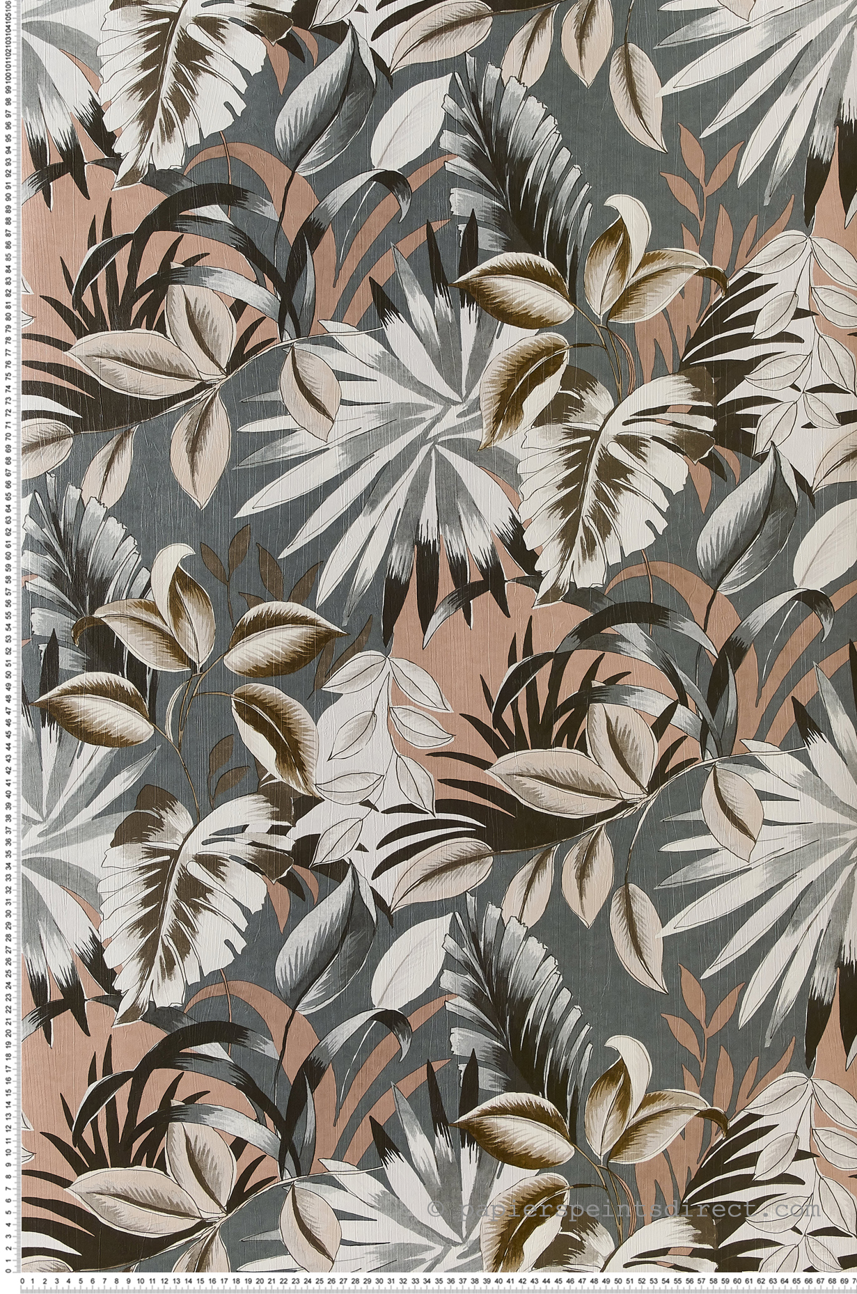 Papier peint jungle Floresta Acier - Rio Madeira de Casamance | Réf. CAS-74260150