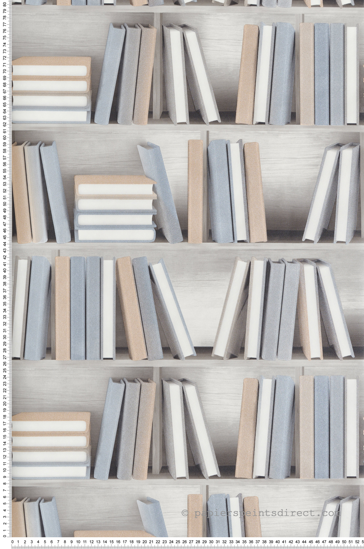 Papier Peint Bibliothèque Imitation bleu - Illusion d'Ugépa | Réf. UGP-L15401