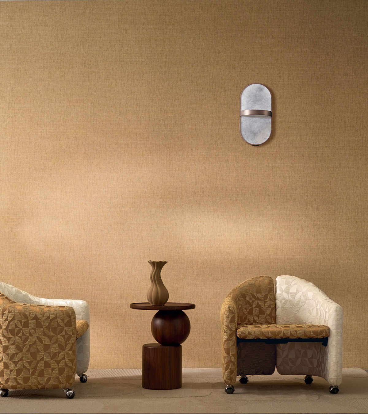 Papier peint Uni Effet Lin Fibra camel - Tressora de Casamance AMB1 | Réf. CAS-76954384