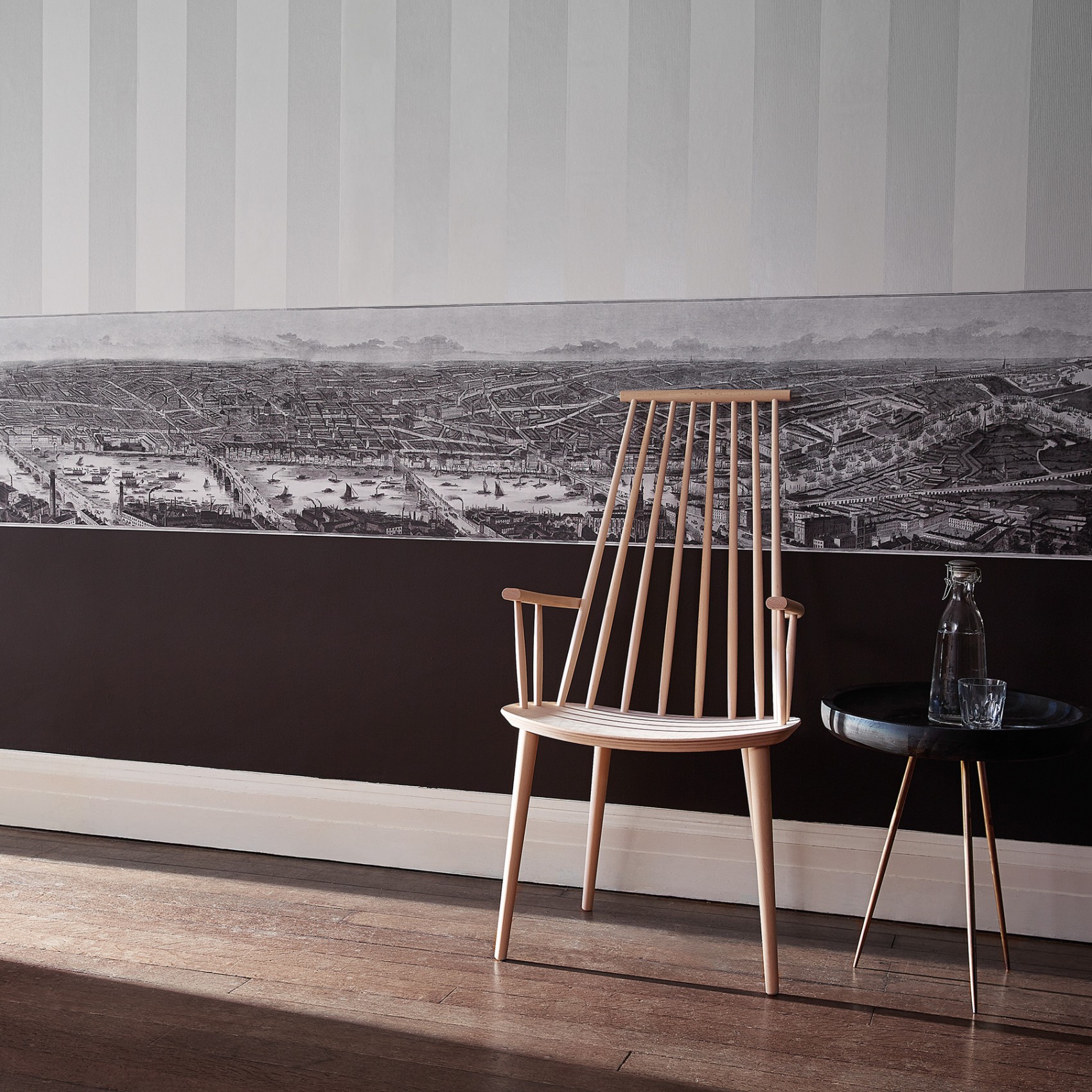 Bord de la Tamise noir et blanc - Painted Papers de Little Greene