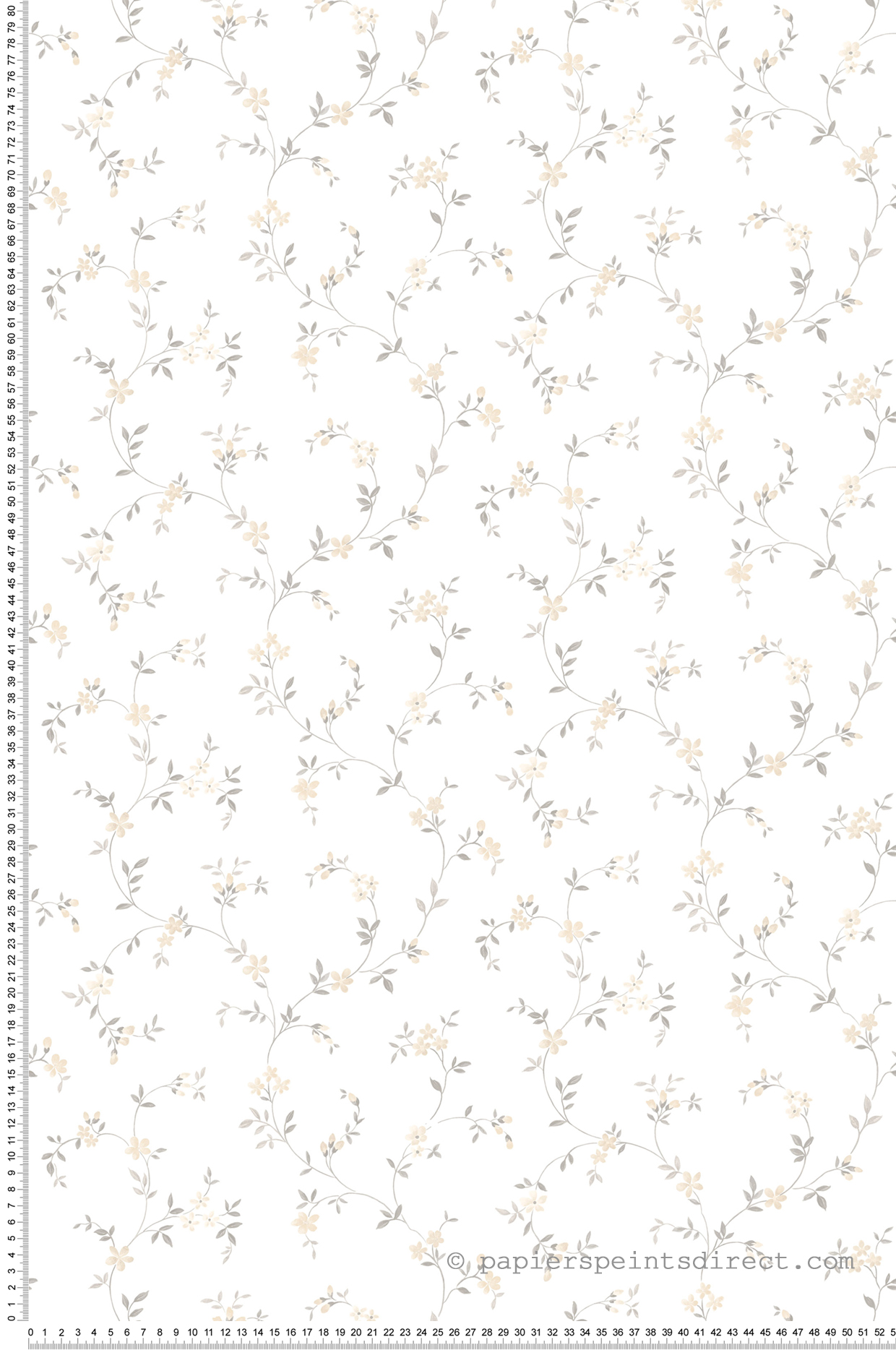 Papier peint Petites Fleurs gris/beige - Style Cuisine 3 de Lutèce | Réf. LTC-CK36604