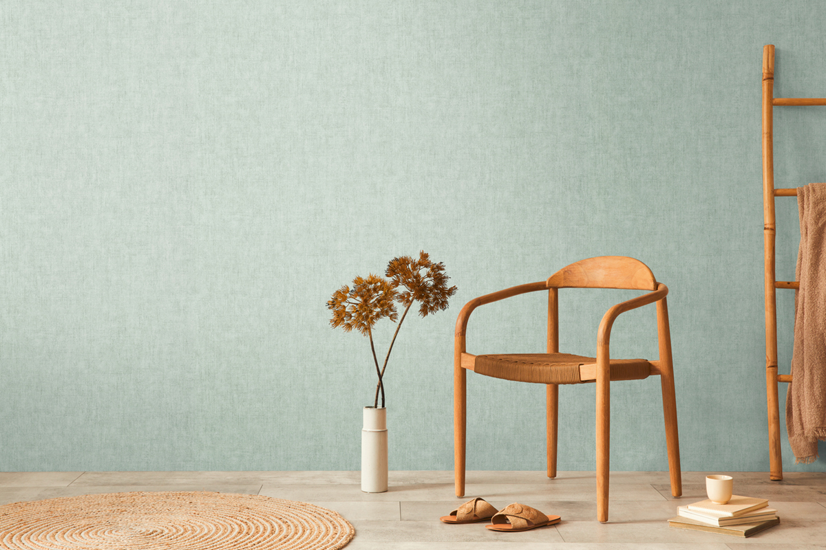 Papier peint Uni Béton vert d'eau métallisé - Cosmoliving d'A.S. Création AMB3 | Réf. AS-791091