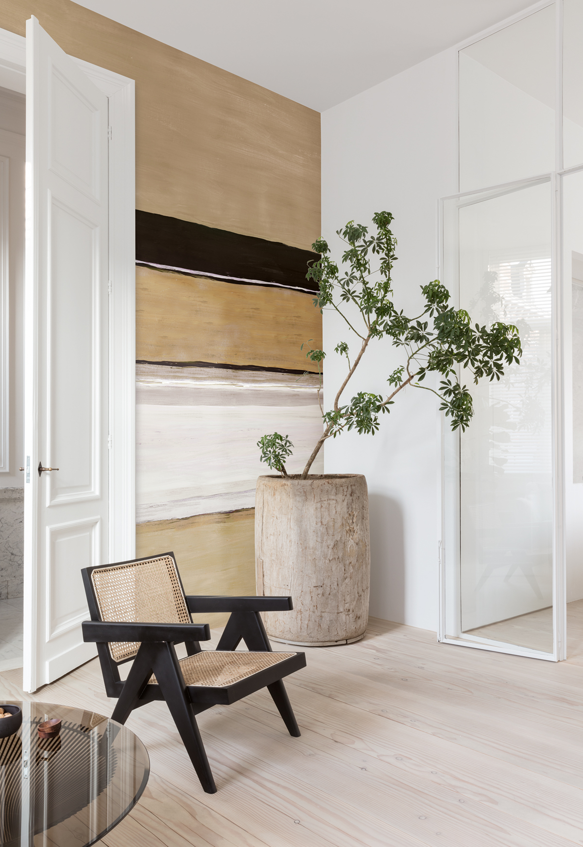 Papier peint panoramique Bande Abstraite Terava beige - A et B H260 - Wall Designs IV de Masureel | Réf. MAS-DG4TER103X-260