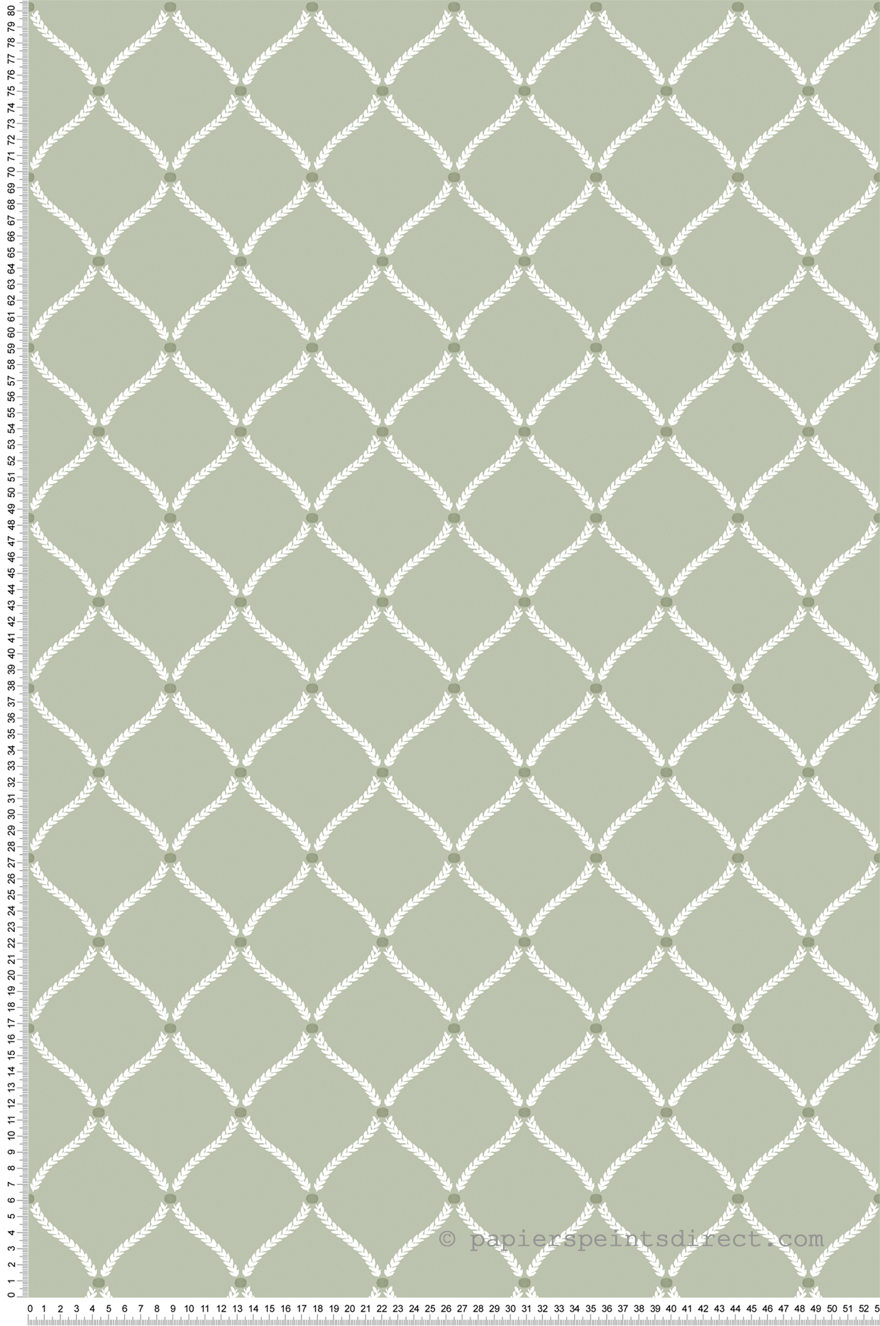 Papier peint Feuille Géométrique vert sauge - My Little Cottage de Montecolino | Réf. MC-M12357