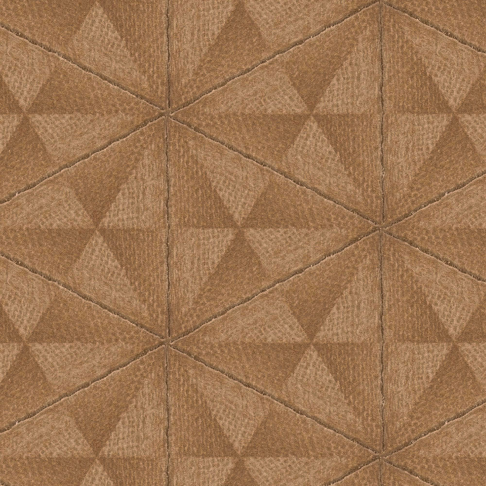 Papier peint Triangle Fibre d'Or cannelle - Abaca de Lutèce | Réf. LTC-51232908