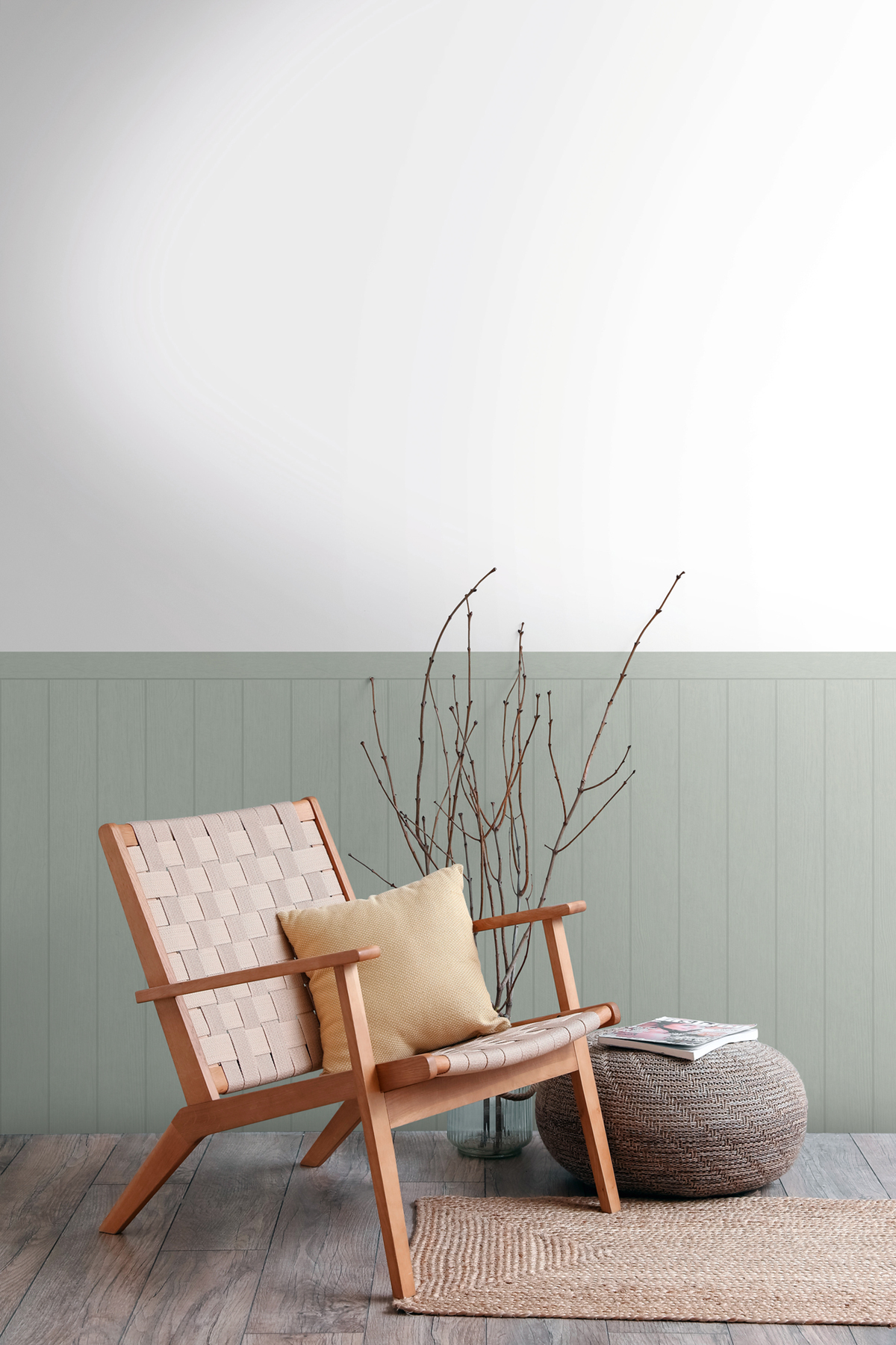 Papier peint Soubassement Lambris Bois bleu d'eau - Wallpanel d'A.S. Création AMB4 | Réf. AS-398031