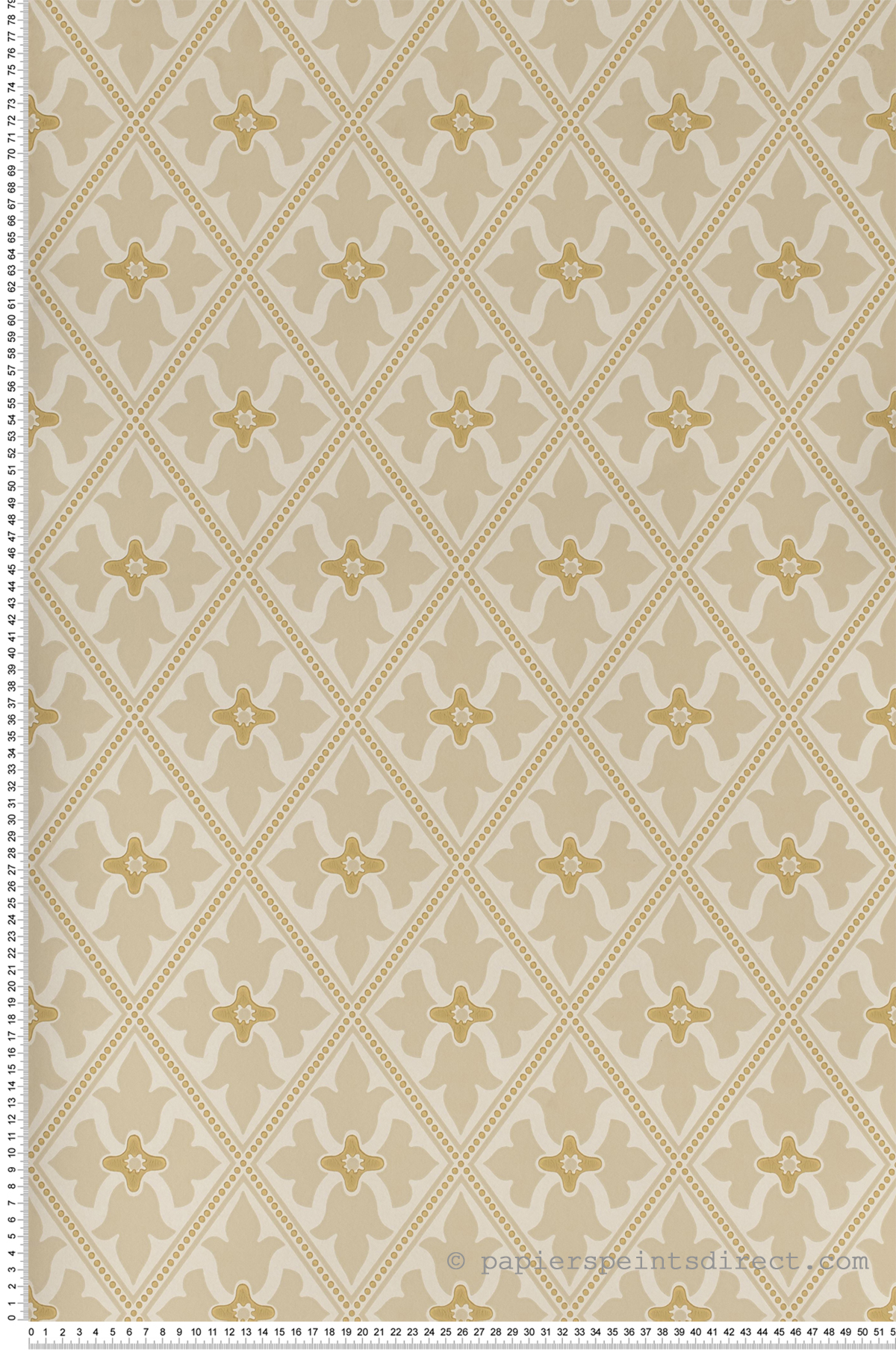Bayham Abbey beige mastic - Papier peint London Wallpapers IV de Little Greene