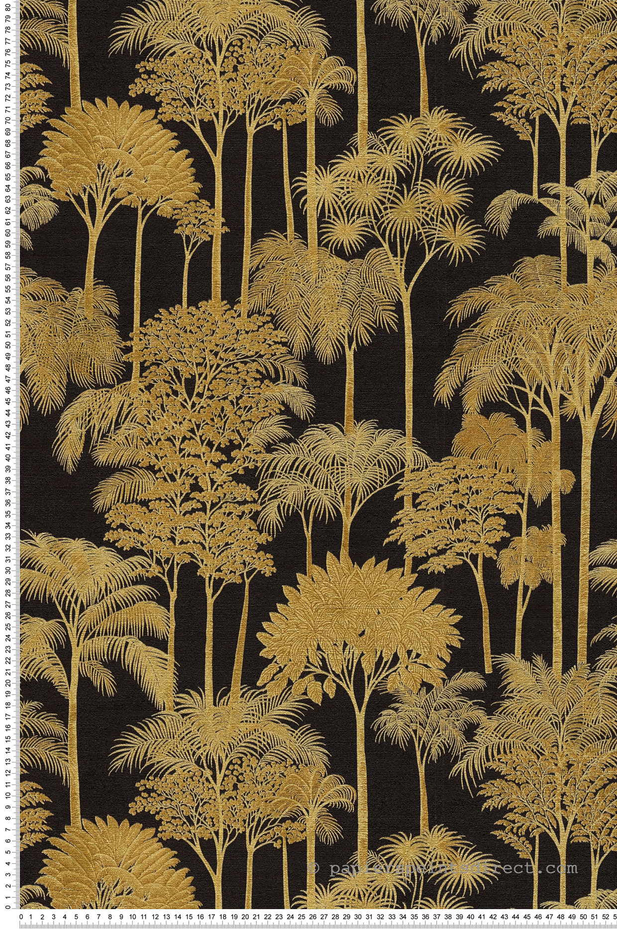 Papier peint Palmeraie Arbre Jungle noir doré - Cuba 2 d'A.S. Création | Réf. AS-791623
