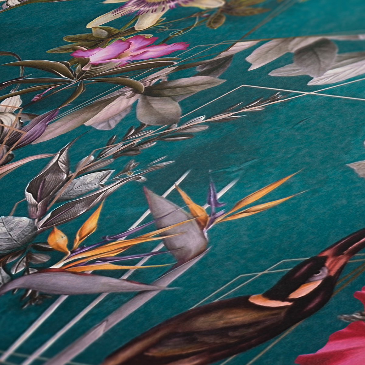 Papier peint Oiseau du Paradis vert - Dream Flowery de Architects Paper | AMB Réf. 38178-3