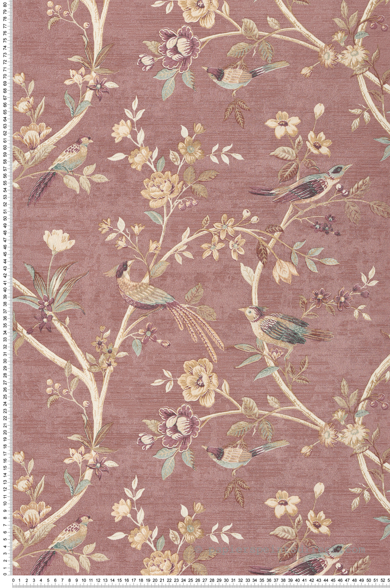Papier peint Oiseau Vintage rose - Scala de Montecolino | Réf. MC-28848