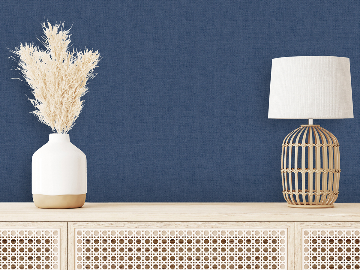 Papier Peint Uni Effet Tweed bleu marine - Botanique d'Ugépa | Réf. UGP-M55111