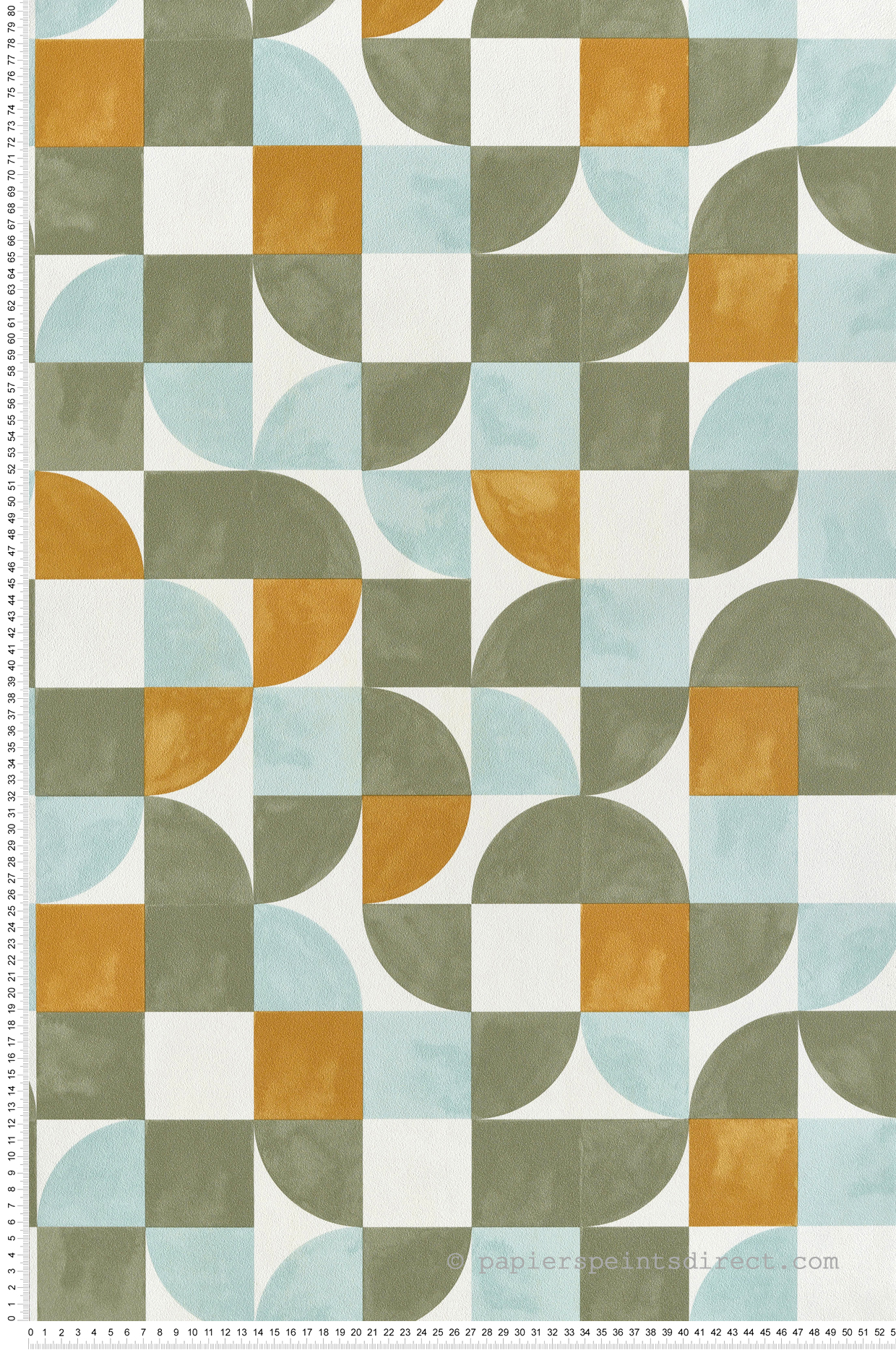 Papier peint Forme Rétro Happiness kaki curry - Green Life 2 de Casélio | Réf. GNL2105360387