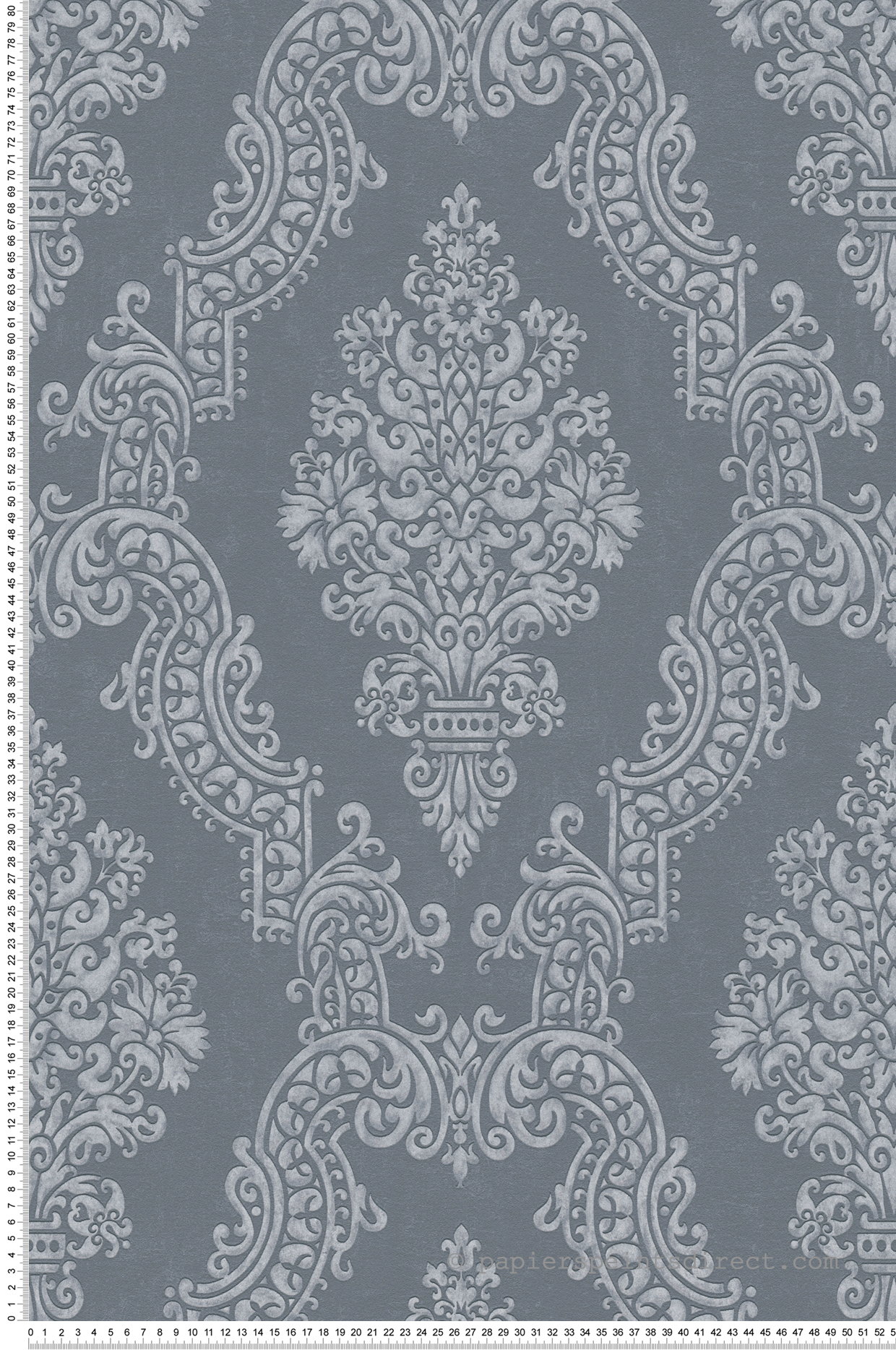 Papier peint Médaillon Baroque gris intense argenté - Pure Elegance d'A.S. Création | Réf. AS-397657