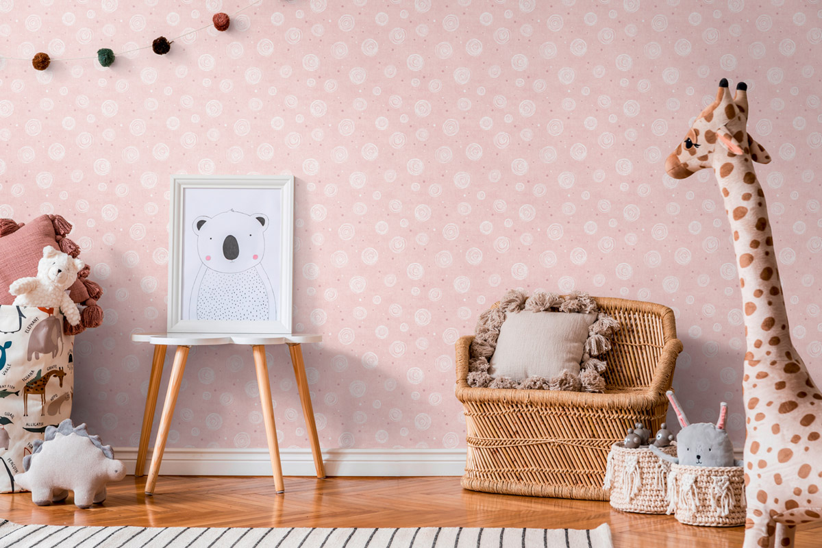 Papier peint Rond Bébé rose pâle - Lilly & Luis d'A.S. Création | Réf. AS-771392