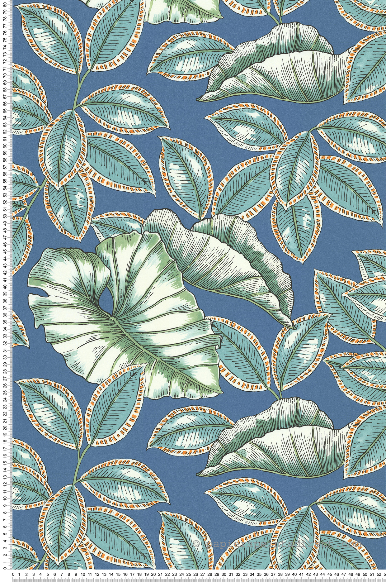 Papier peint Feuille Seychelles bleu - Les Essentiels de Lutèce | Réf. LTC-11250701