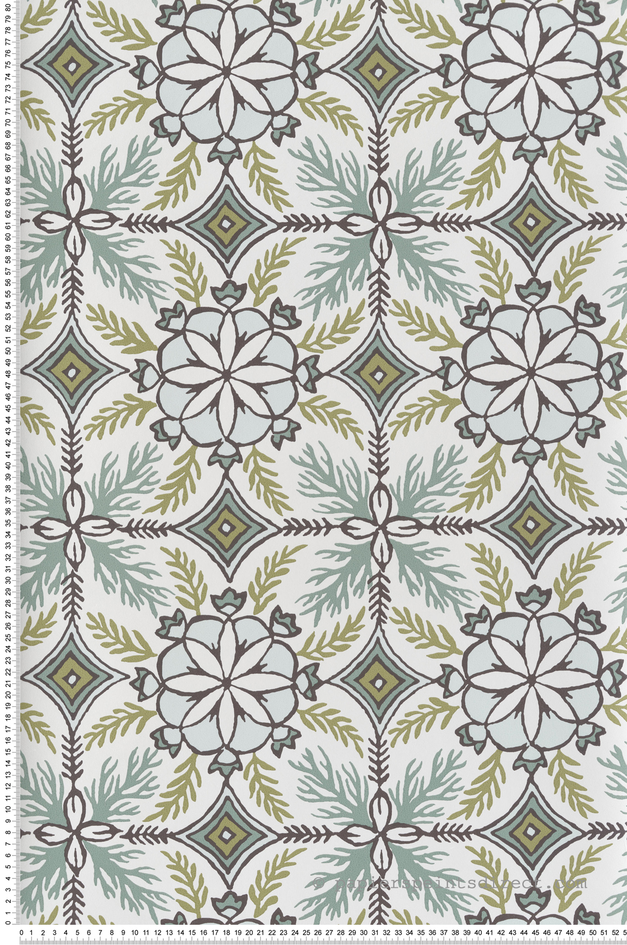 Papier peint Carreaux de Ciment bleu vert - Esterel de Montecolino | Réf. MC-AN28241