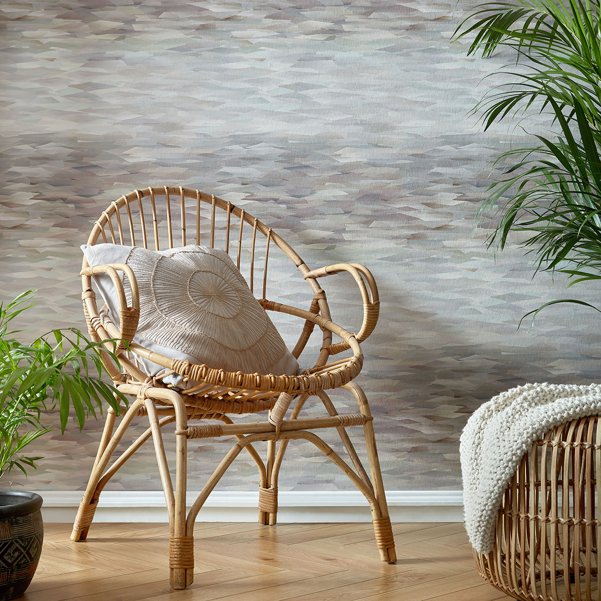 Papier peint Géométrique Prisme rose - Willow d'Initiales | Réf. INI-00815103