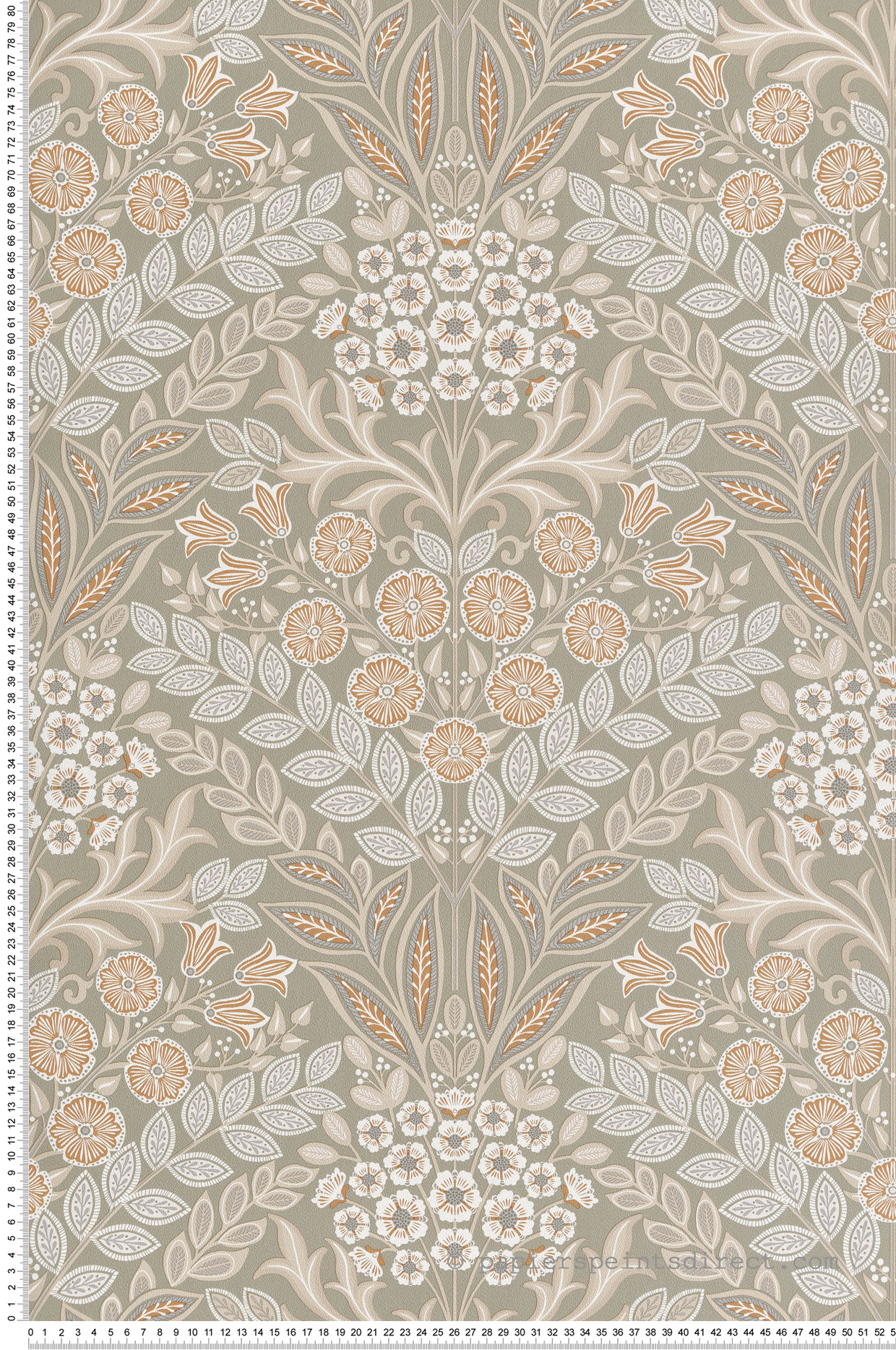 Papier peint Médaillons Fleuris sauge safran - Rêverie de Montecolino | Réf. MC-IC2102