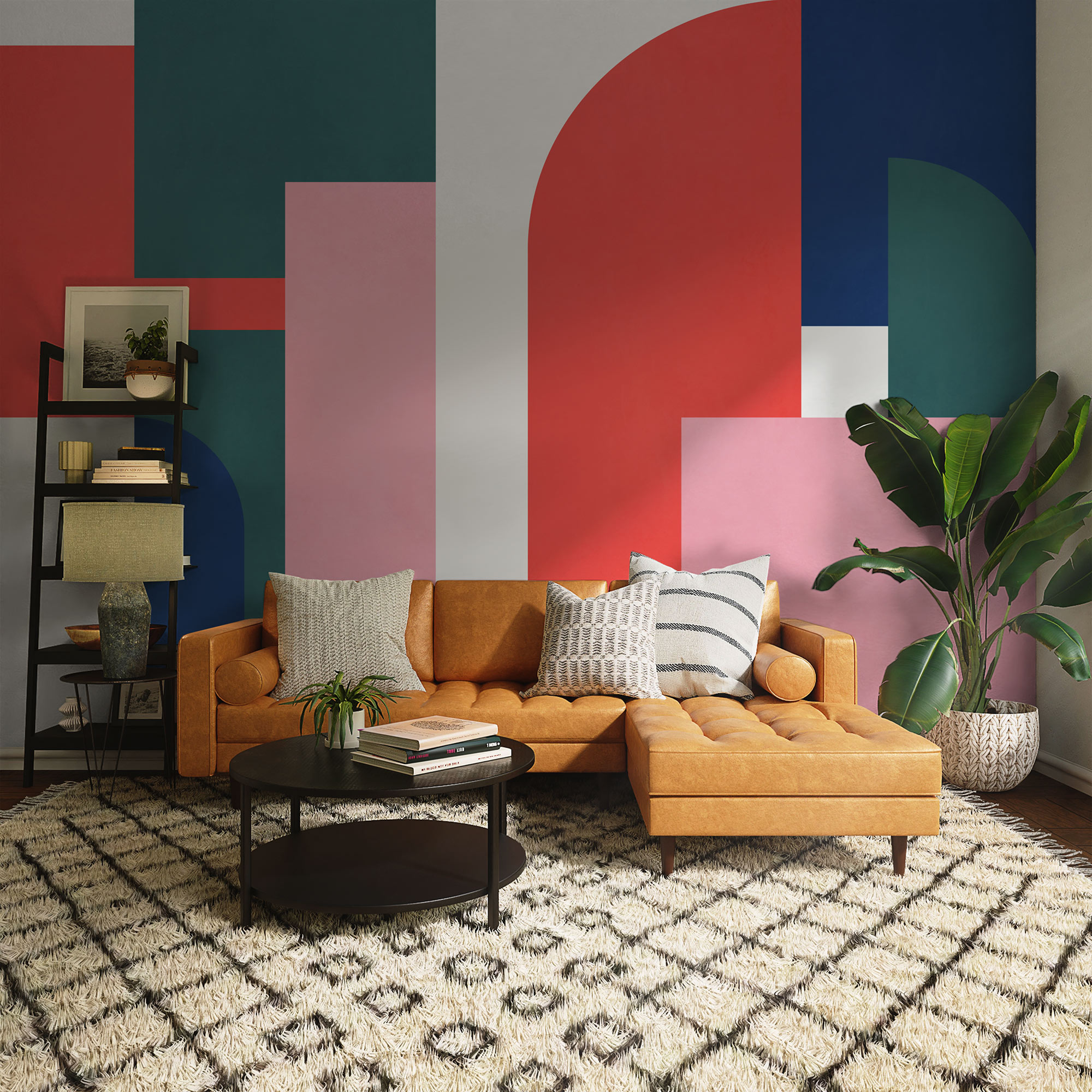 Papier peint panoramique Geometric Colours - Papier peint Komar Flair