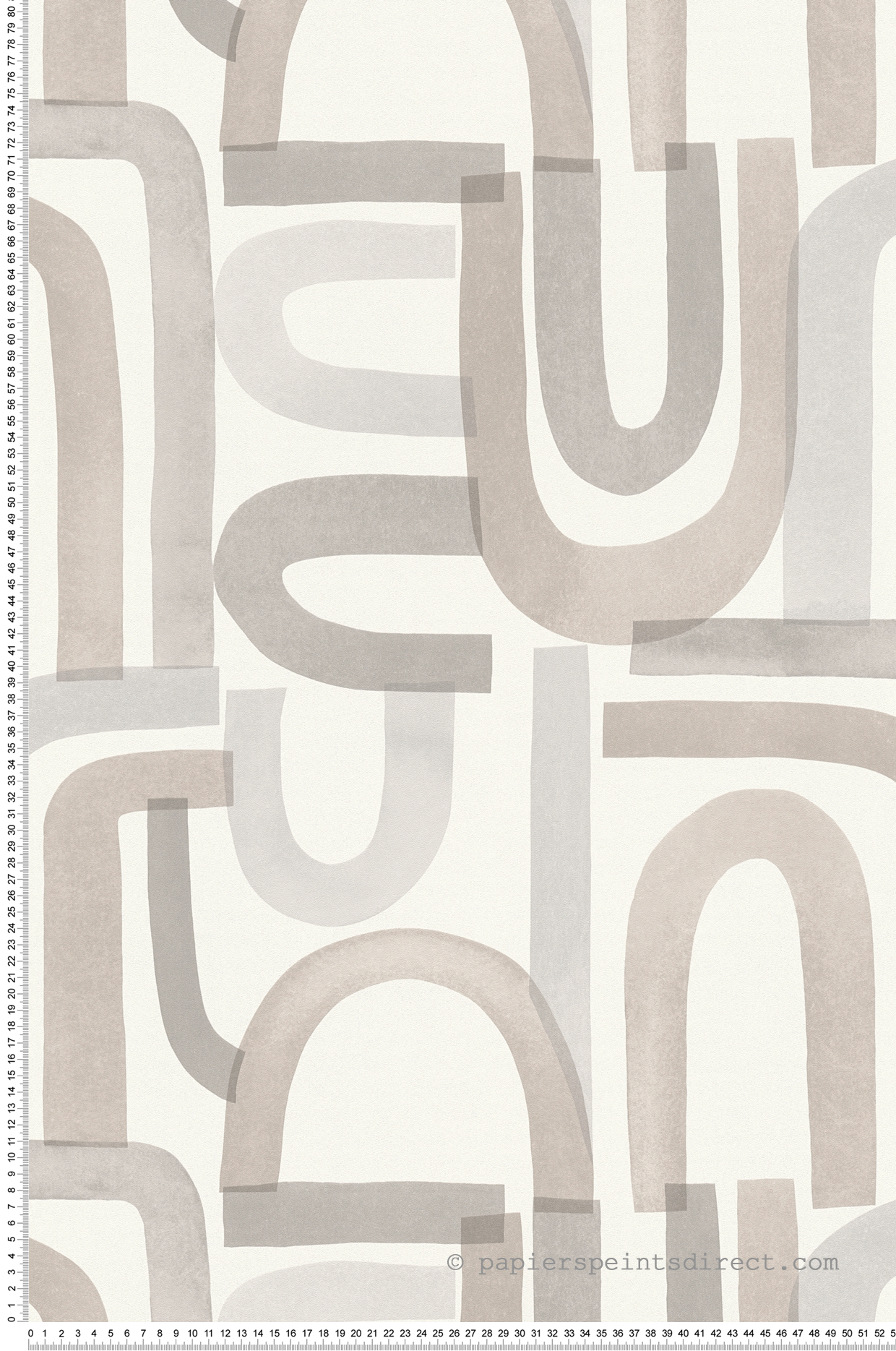 Papier peint Graphique Arc Vertigo gris - Abaca de Lutèce | Réf. LTC-51232209