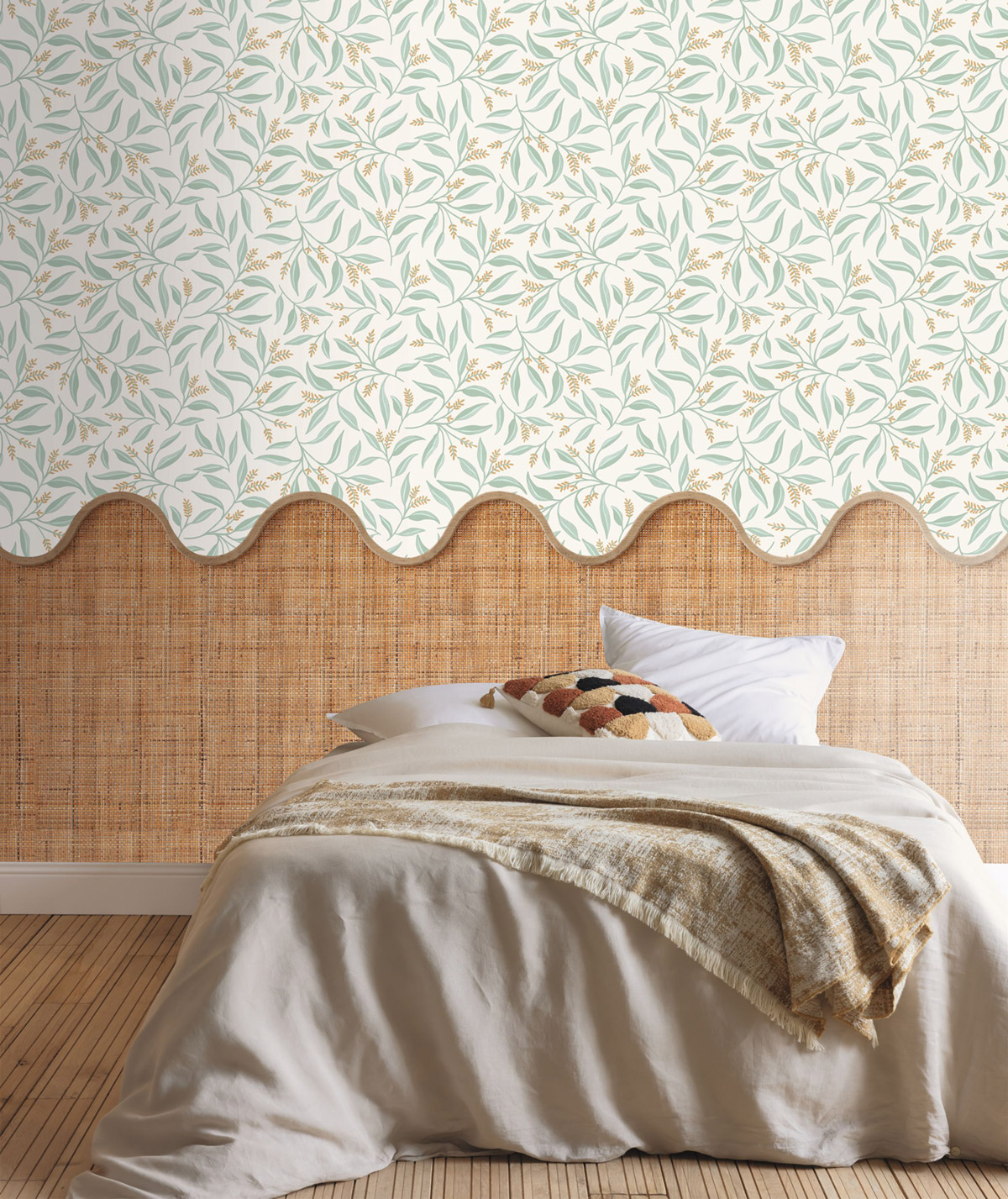 Papier peint Soubassement Vague Tissage Naturel S marron - Reliefs de AMB3 | Réf. RLF106212014