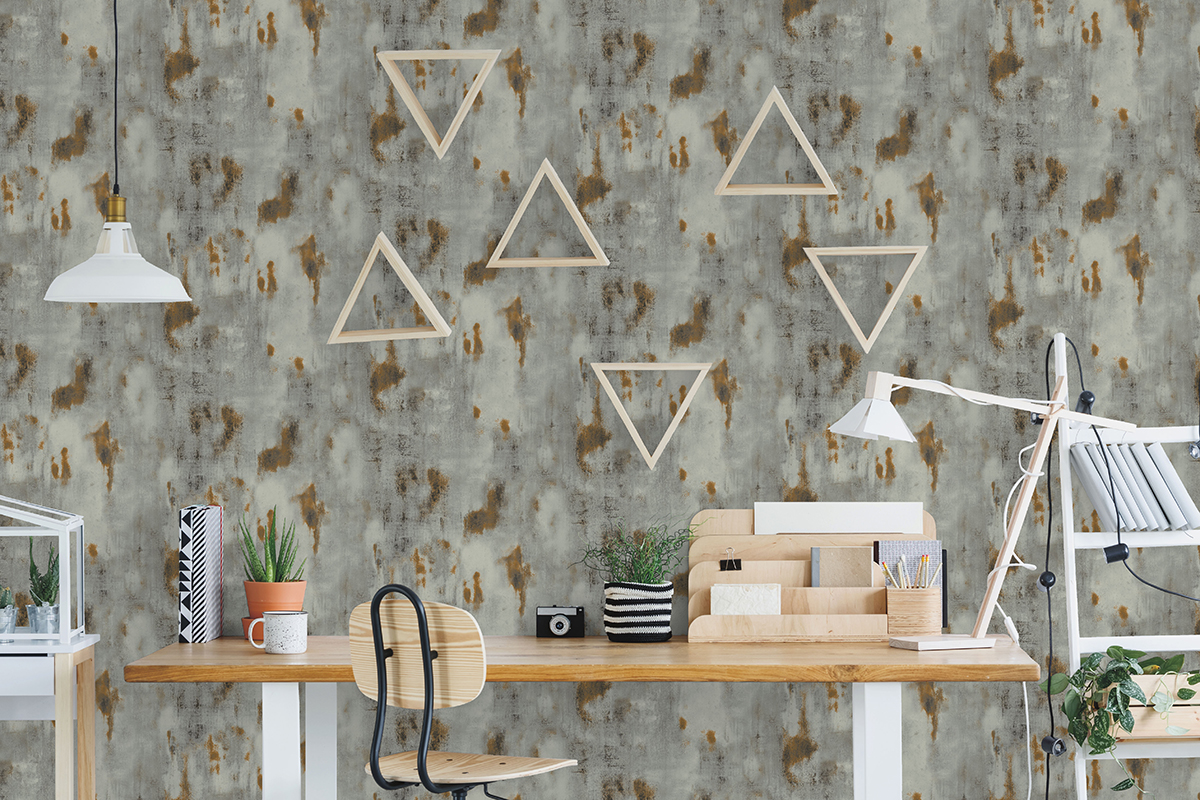 Papier peint Béton Métallisé gris bleuté - Les Aventures de Lutèce | Réf. LTC-11202104