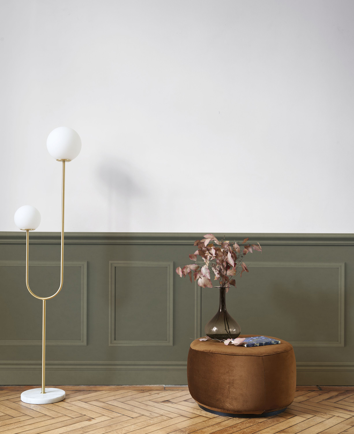 Papier peint Soubassement Moulure Petit Salon vert - Galons et Frises de Casadéco | Réf. GAFR200457758