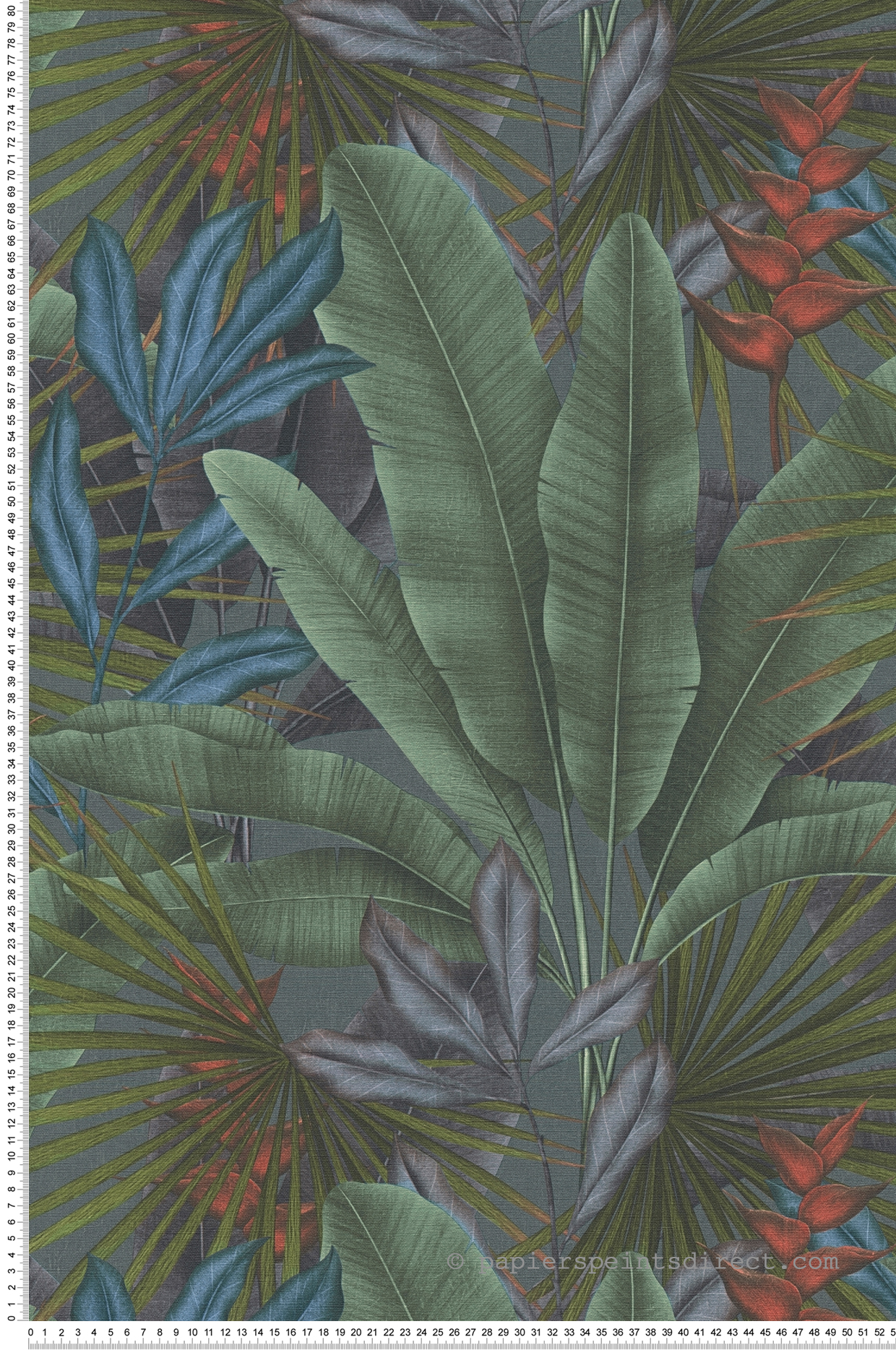 Papier peint Feuillage Jungle Amazonienne bleu gris - Stories of Life d'A.S. Création | Réf. AS-396471