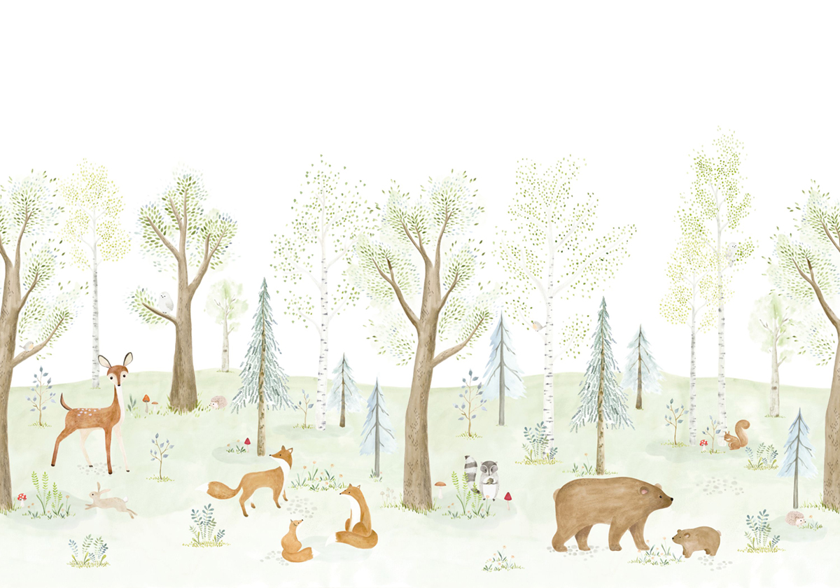 Papier peint panoramique Forêt Enchantée Full M 400x280 - Once Upon A Time de Casadéco | Réf. OUAT88547611