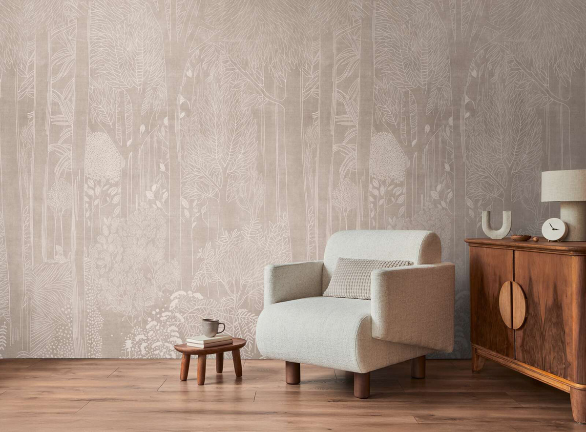 Papier peint panoramique Forêt Poétique beige - Vibes & Styles d'A.S. Création AMB3| Réf. AS-792161