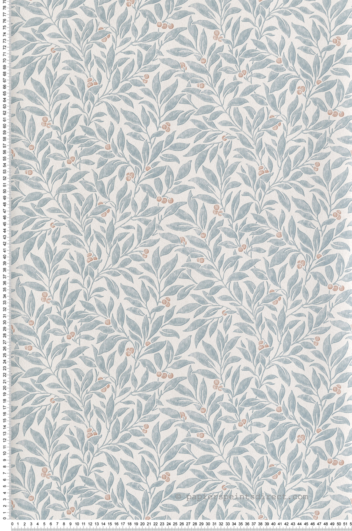 Papier peint Végétaux Winter Berry bleu - Beaux Arts de Lutèce | Réf. LTC-M1841