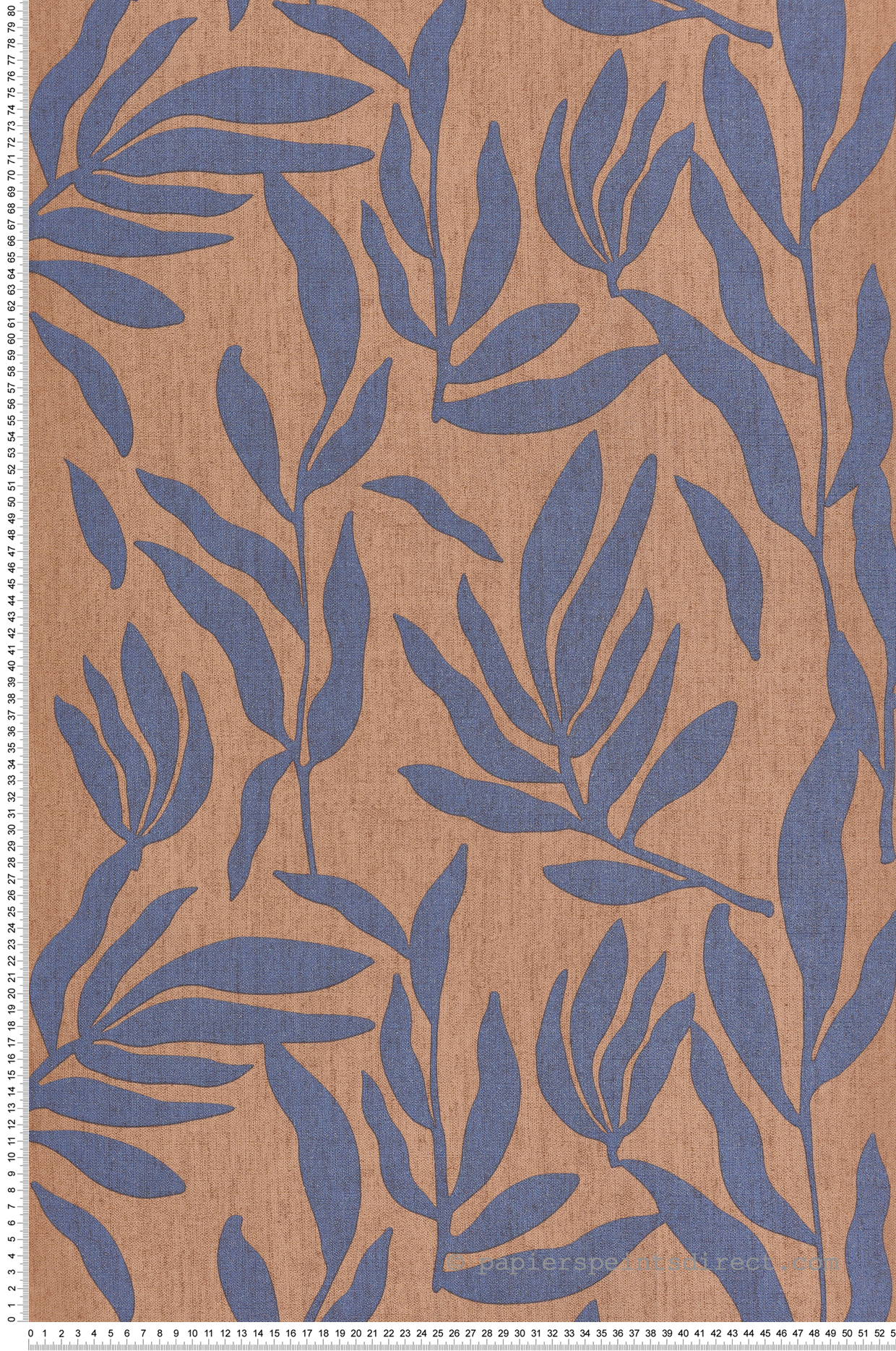 Papier peint Feuille Moderne bleu - Seven de Montecolino | Réf. MC-30144