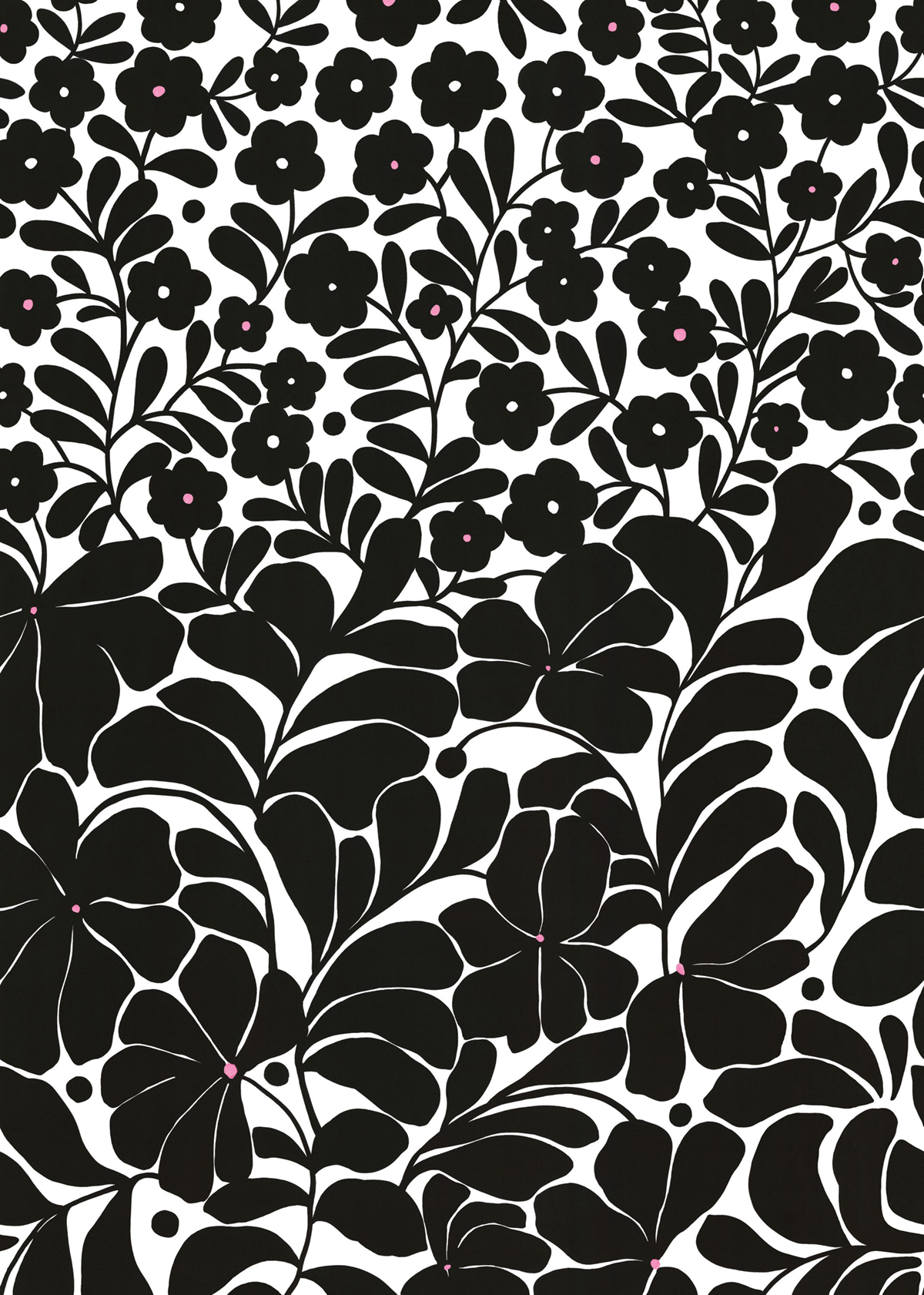 Papier peint panoramique Floral Graphique Blooming noir blanc M 200X280 - Pimp My Wall de Casélio | Réf. PMW104849003